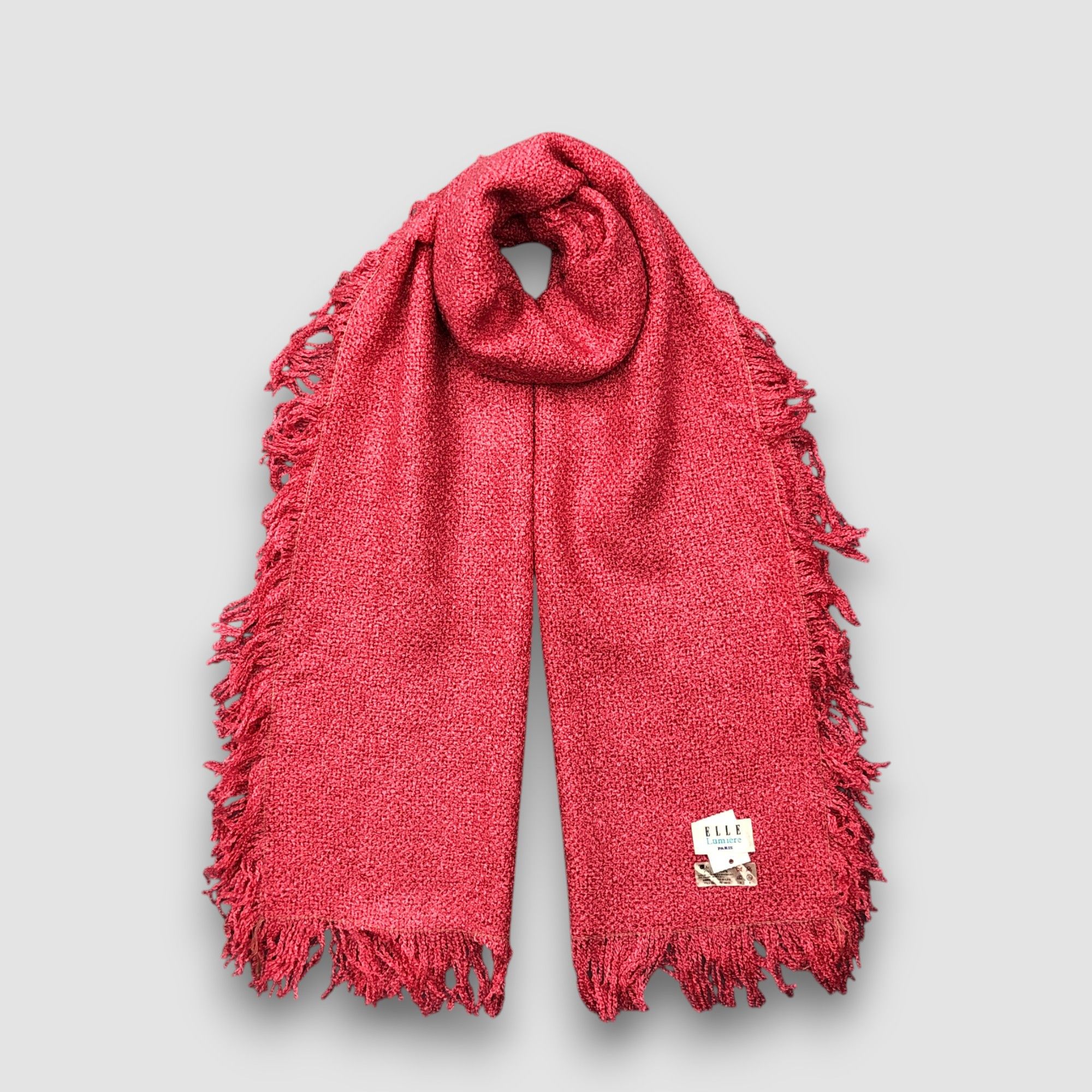 Japanese Brand Vintage Elle Lumiere Scarf Muffler Knit Warmer Wool Scarves Size ONE SIZE - 1 Thumbnail