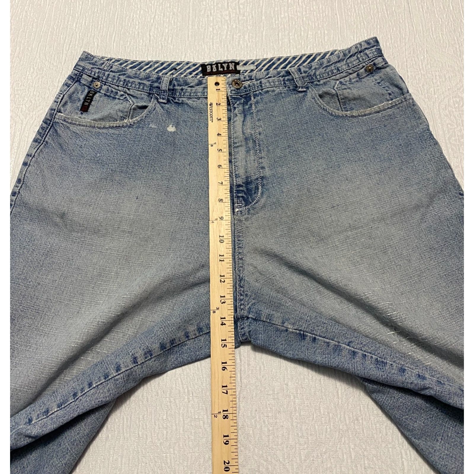 Express Brooklyn Xpress Jeans Shorts Baggy Y2K Loose Fit Straight Men’s Size 40 Blue Size US 40 / EU 56 - 4 Thumbnail