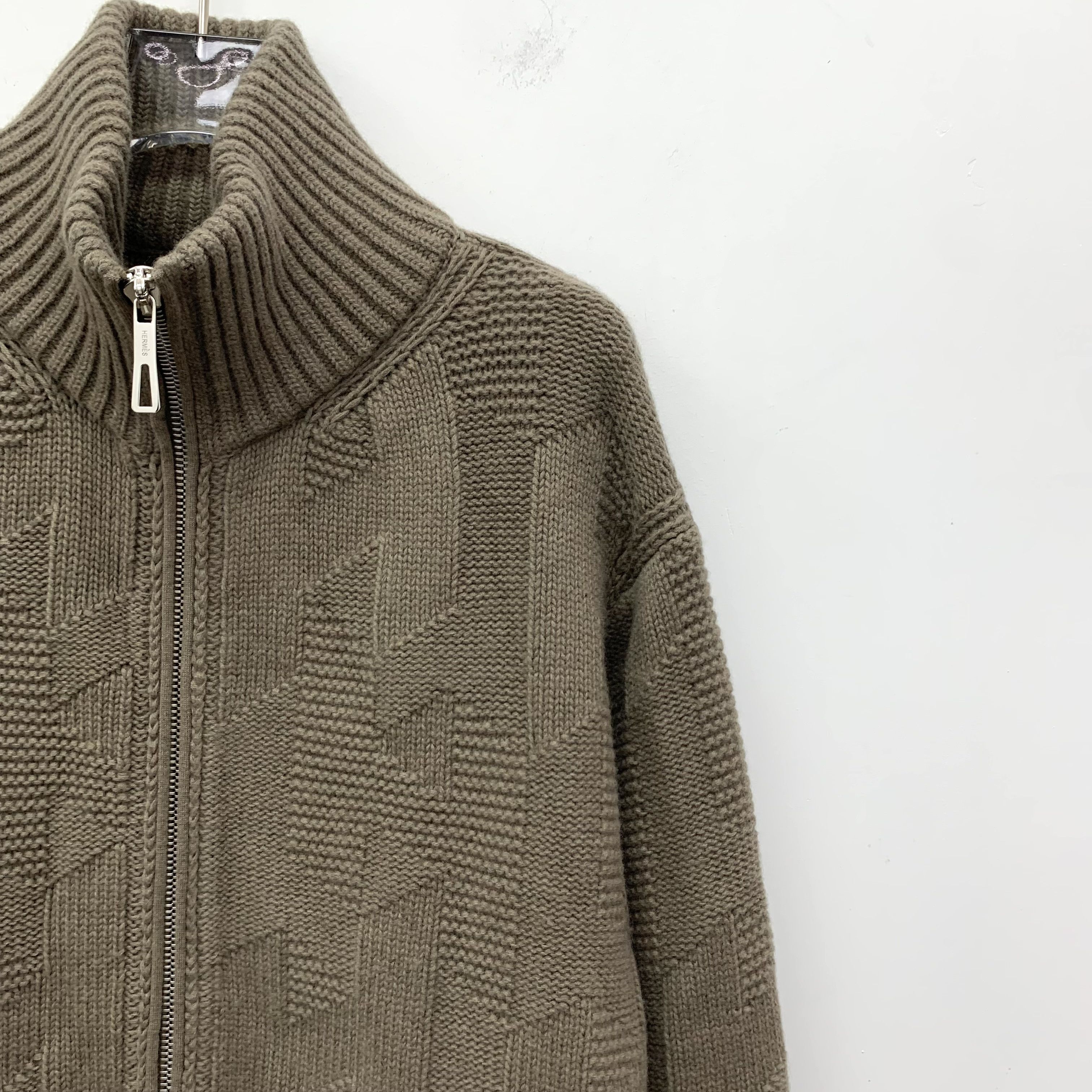 Hermes Hermes Textured Wool Zip Knit Jacket (XXS) Size XXS / US 00 / IT 34 - 8 Thumbnail
