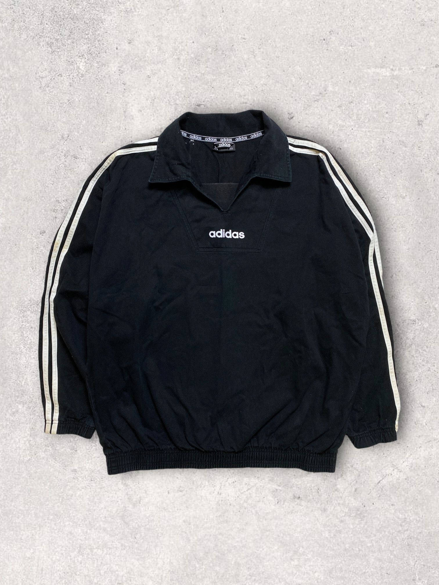 Adidas × Vintage Adidas black crewneck hoodie big spell out logo vintage y2k Size US L / EU 52-54 / 3 - 2 Thumbnail