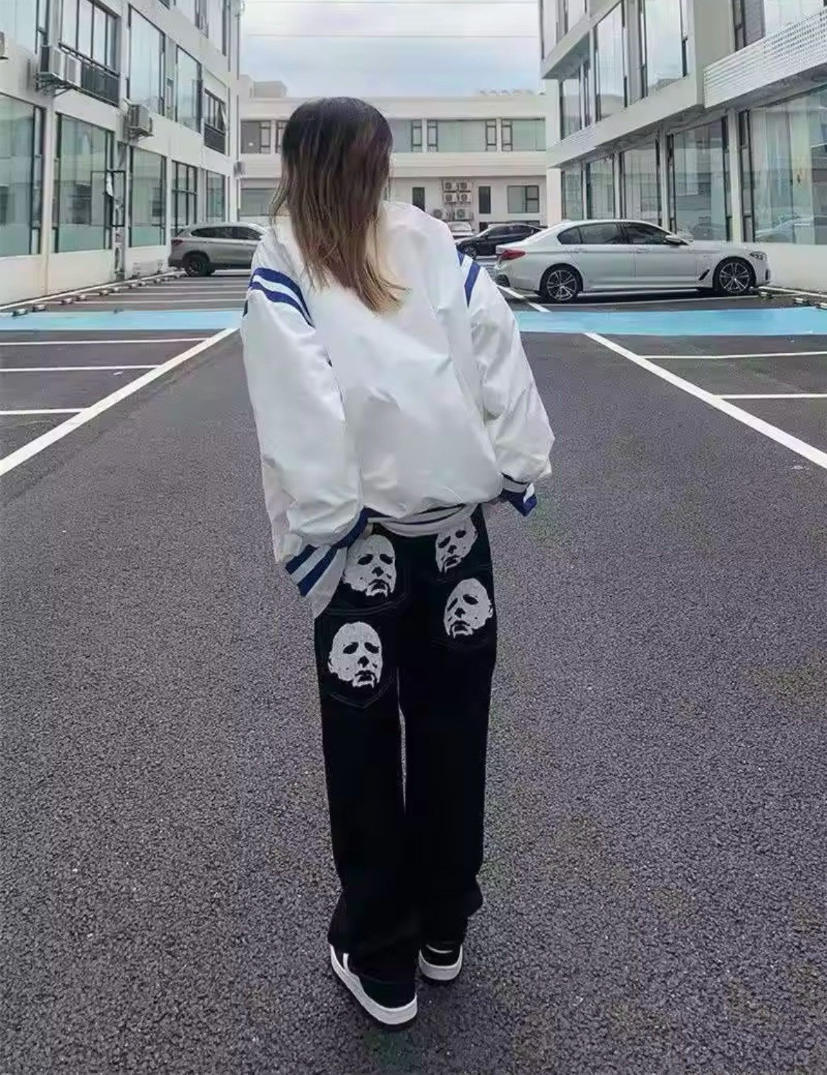 Japanese Brand × Jean Black face print washed straight jeans Size US 32 / EU 48 - 7 Thumbnail