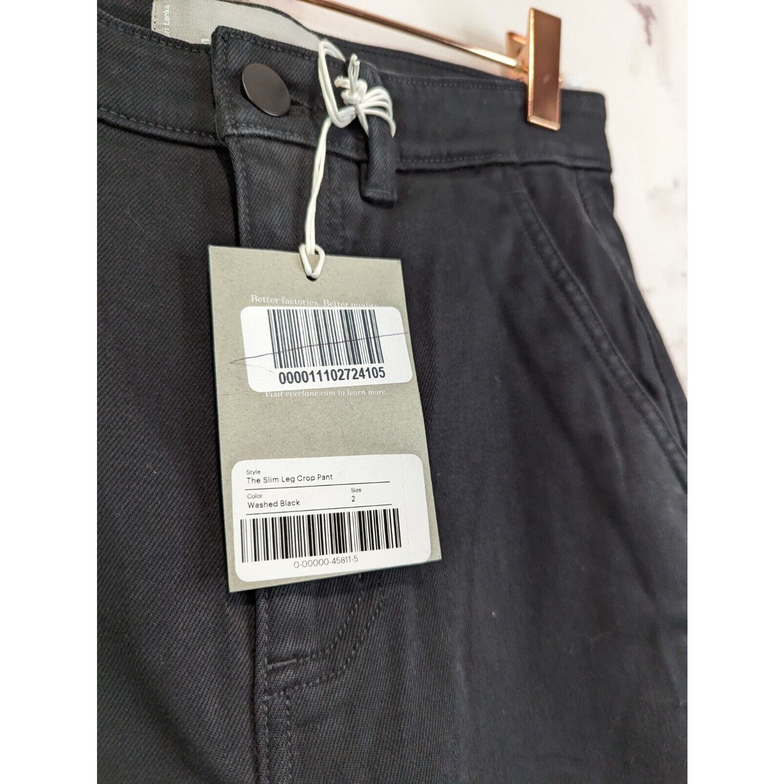 Everlane Everlane Pant Women 2 Slim Leg Crop Black High Rise Ankle Size 26" / US 2 / IT 38 - 9 Thumbnail