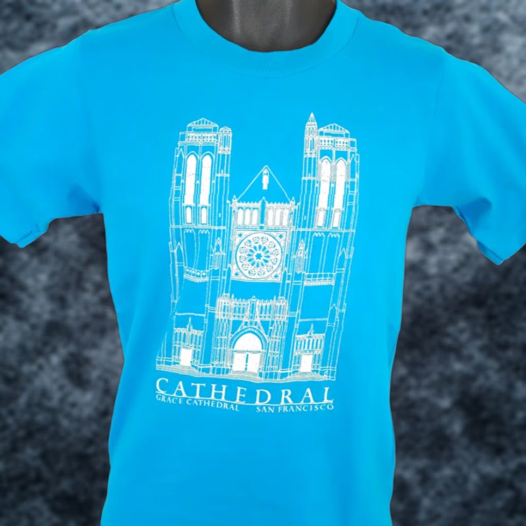 Vintage VINTAGE Grace Cathedral T Shirt Mens XS Blue 80s San Francisco Made In USA Christian 80s 90s Shirt Mens Blue Cotton Crew Neck Short Sleeve Oneita Size US XS / EU 42 / 0 - 1 Thumbnail