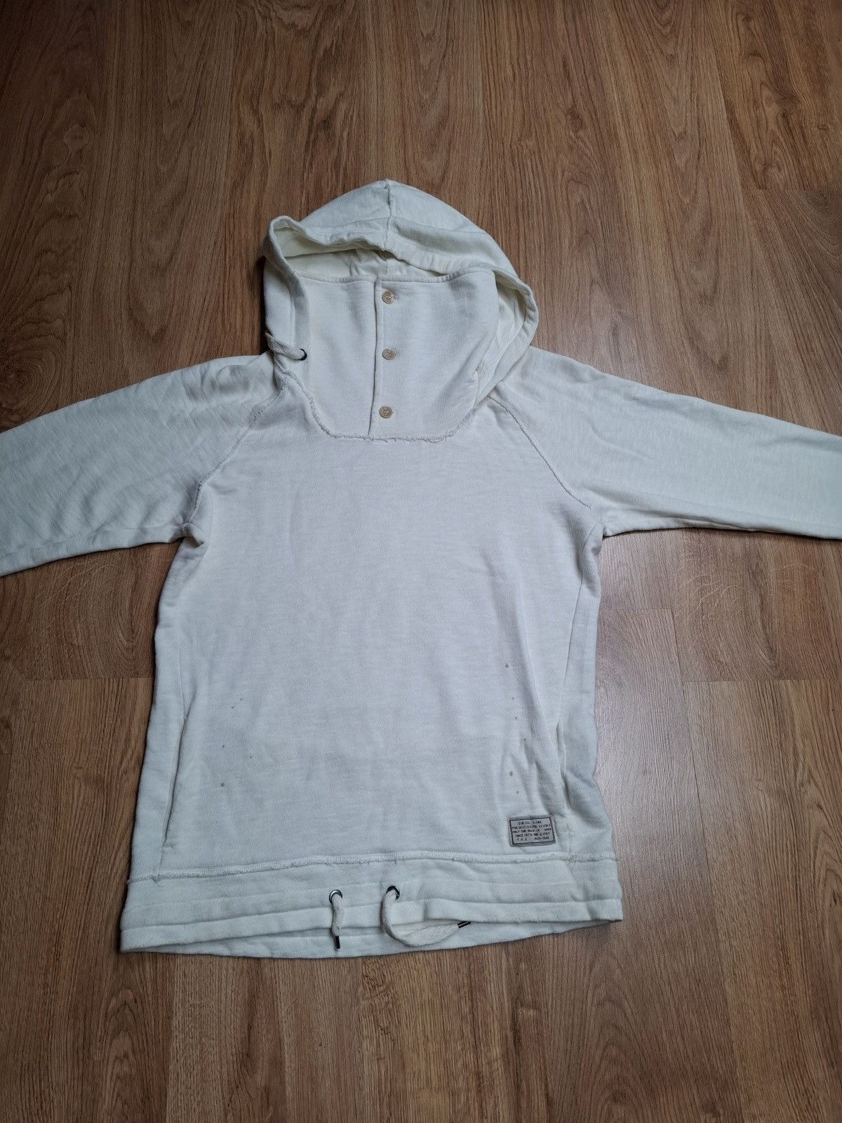 Diesel DIESEL Archive Buttoned Hoodie L vintage Off-White/Cream Size US L / EU 52-54 / 3 - 1 Thumbnail