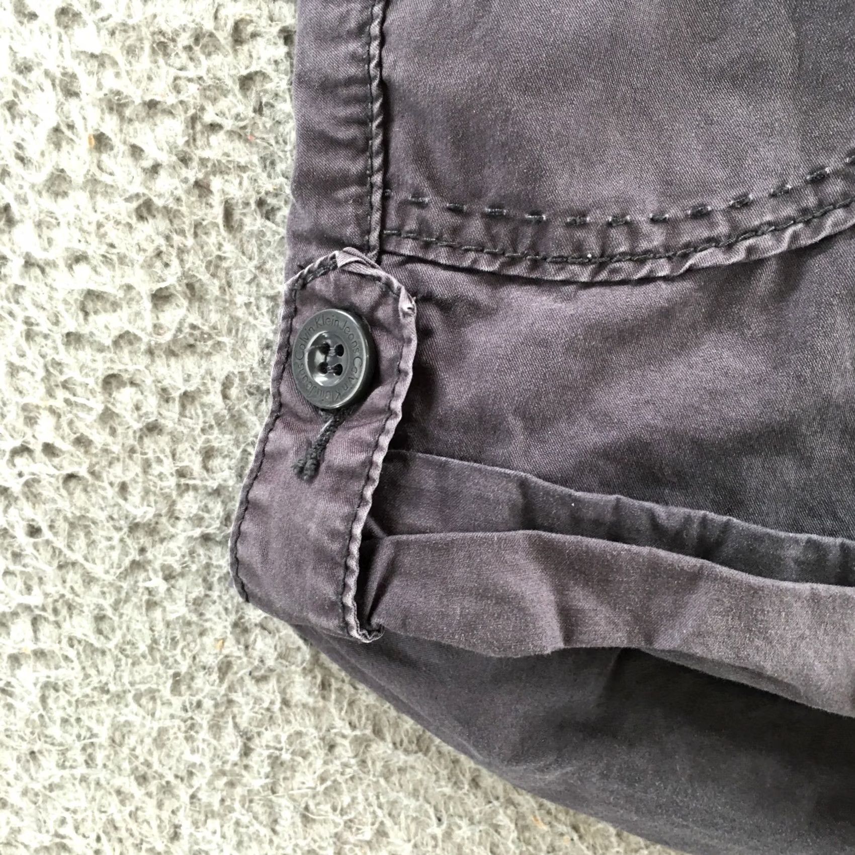 Calvin Klein Calvin Klein Utility Short Womens 6 Gray Cotton Mid Rise Flat Front Casual Zip Size 28" / US 6 / IT 42 - 5 Thumbnail