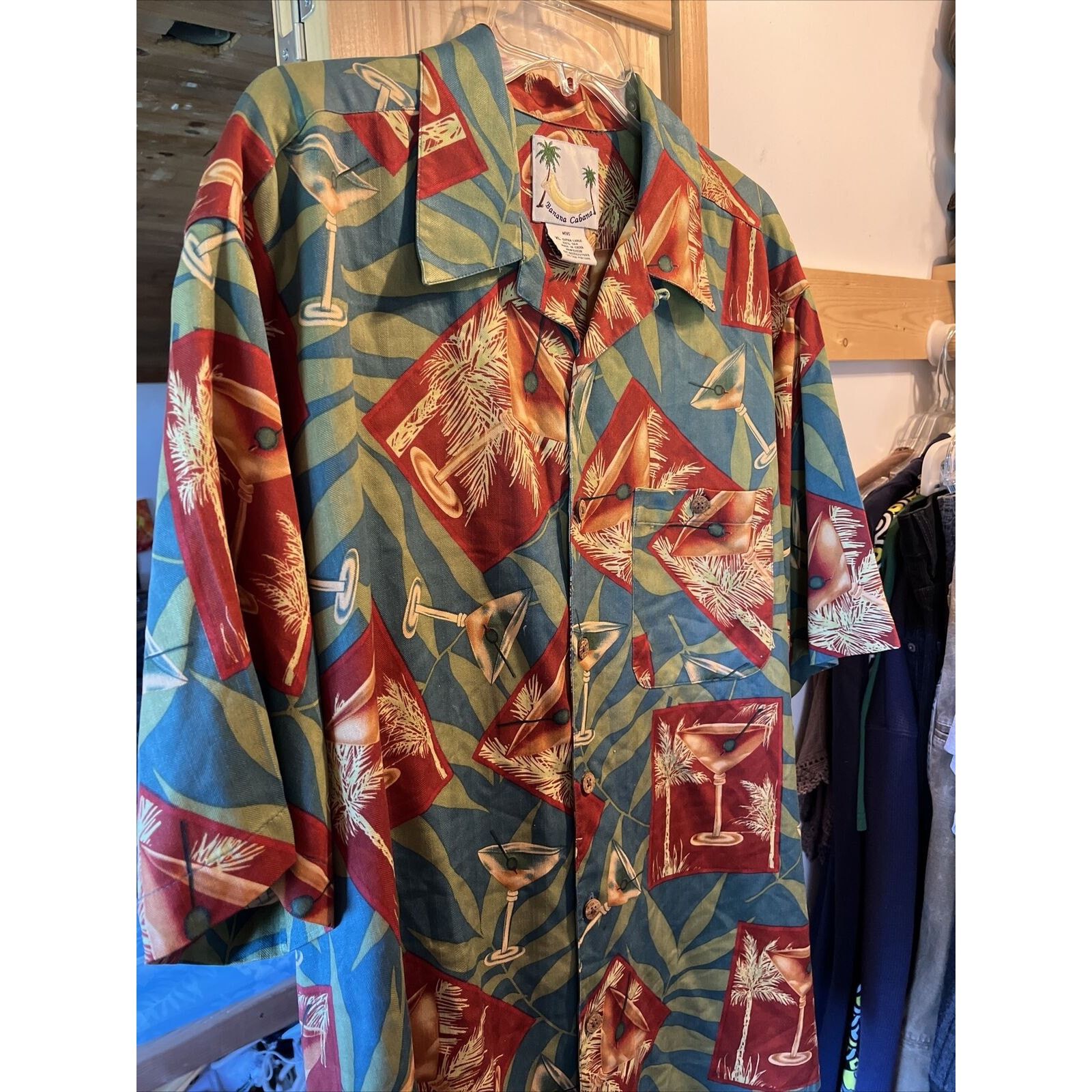 Other Banana Cabana Men’s XL Floral Martini SS Silk Hawaiian Shirt Size US XL / EU 56 / 4 - 5 Thumbnail