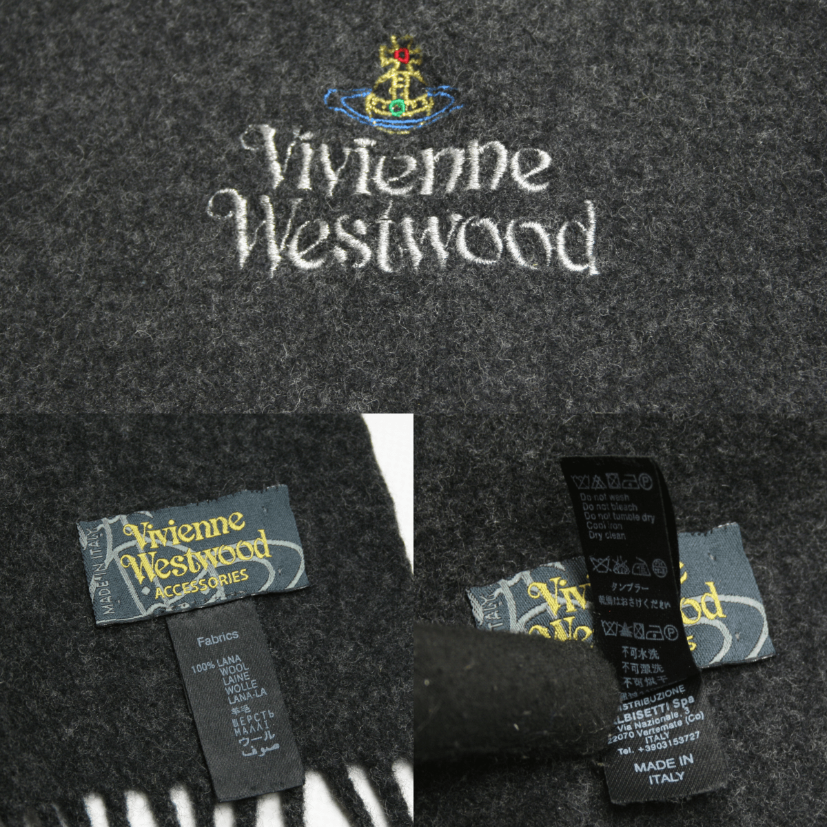 Vivienne Westwood Orb Logo Wool Scarf Size ONE SIZE - 6 Thumbnail