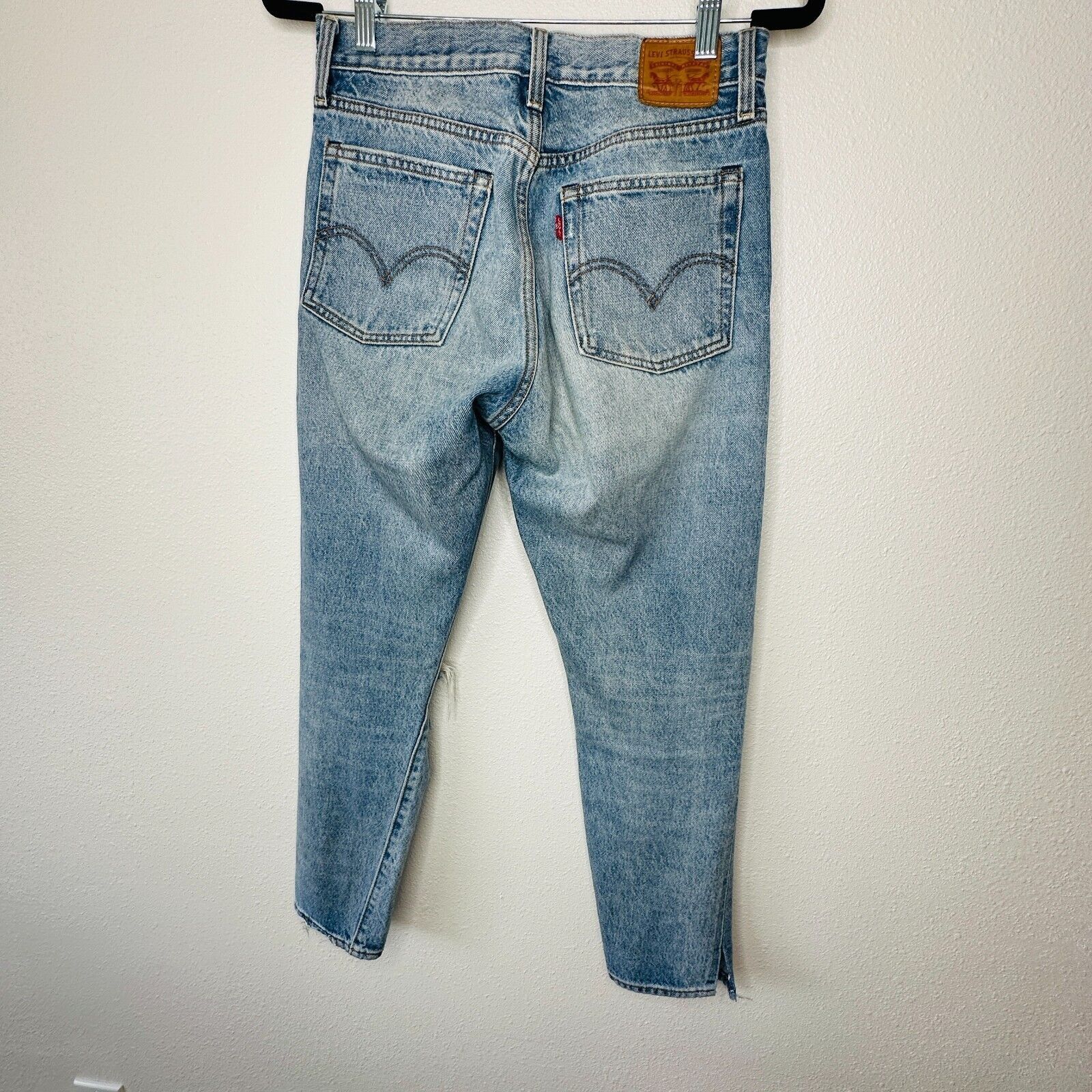 Levi's Levis White Oak Cone Denim Button Fly Distress Slim Leg Jean Size 27" / US 4 / IT 40 - 6 Thumbnail
