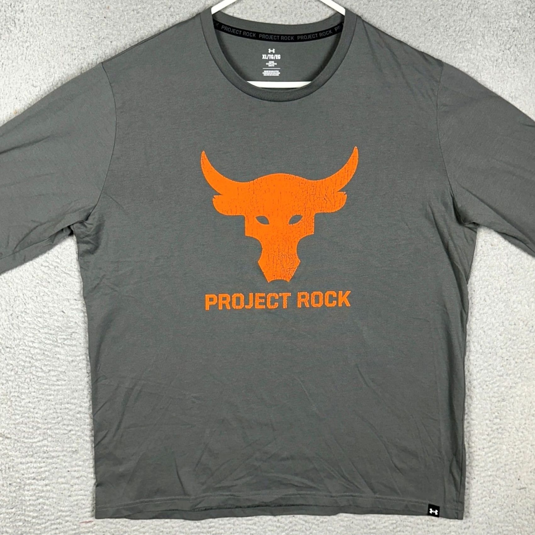 Under Armour Under Armour Project Rock T-Shirt Mens XL Gray Loose Fit Graphic Long Sleeve Tee Size US XL / EU 56 / 4 - 3 Thumbnail