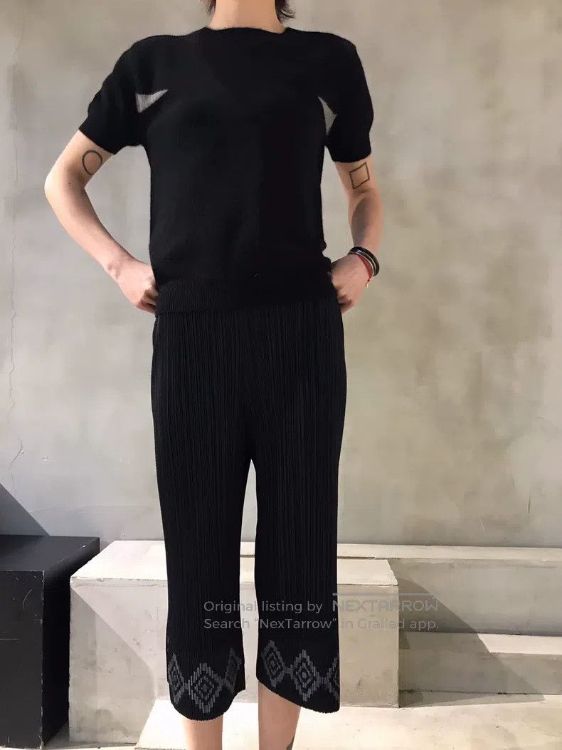 Issey Miyake Issey Miyake size:3 Vintage Totem Print Ruched Pants Size 22" - 3 Thumbnail