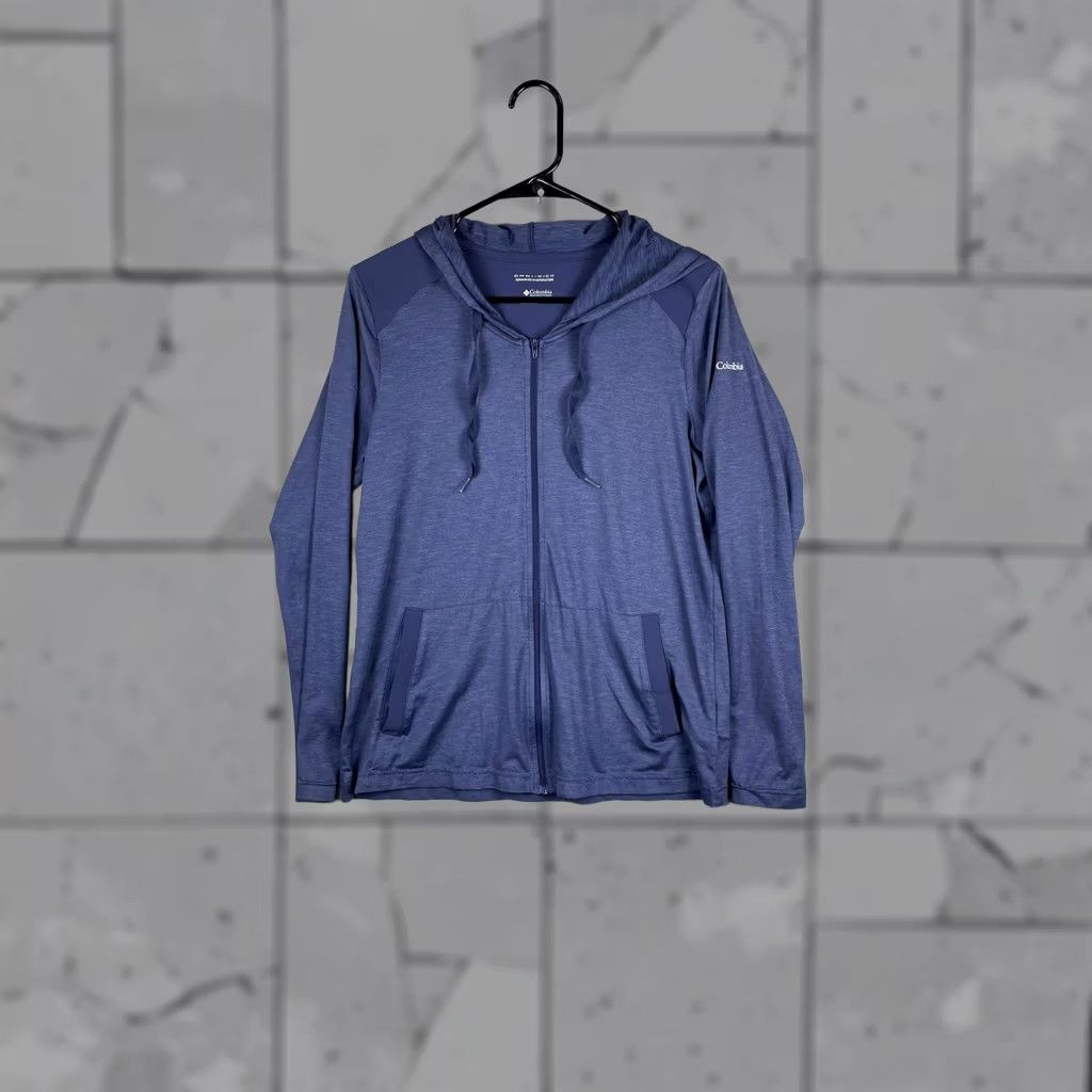Vintage Columbia Hoodie Mens M Blue Omni-Wick Full Zip Lightweight Jacket Top Size US M / EU 48-50 / 2 - 1 Thumbnail
