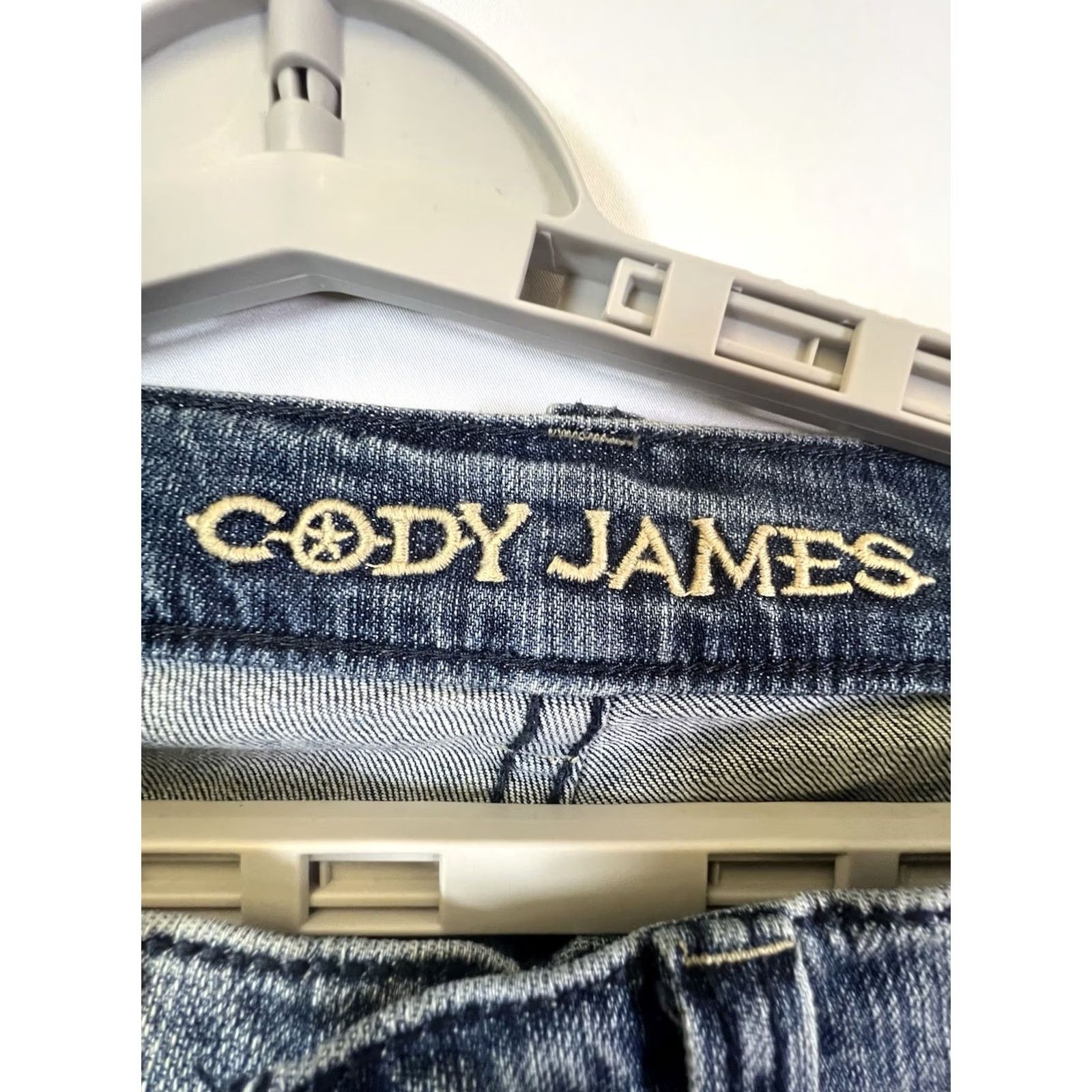 Cody James Cody James Men's Jeans Western Blue Denim Light Wash 32x34 Straight Pocket 5-Pocket Denim Cotton Blend Cowboy Theme Mens Regular Size 32 White? Size US 32 / EU 48 - 5 Thumbnail