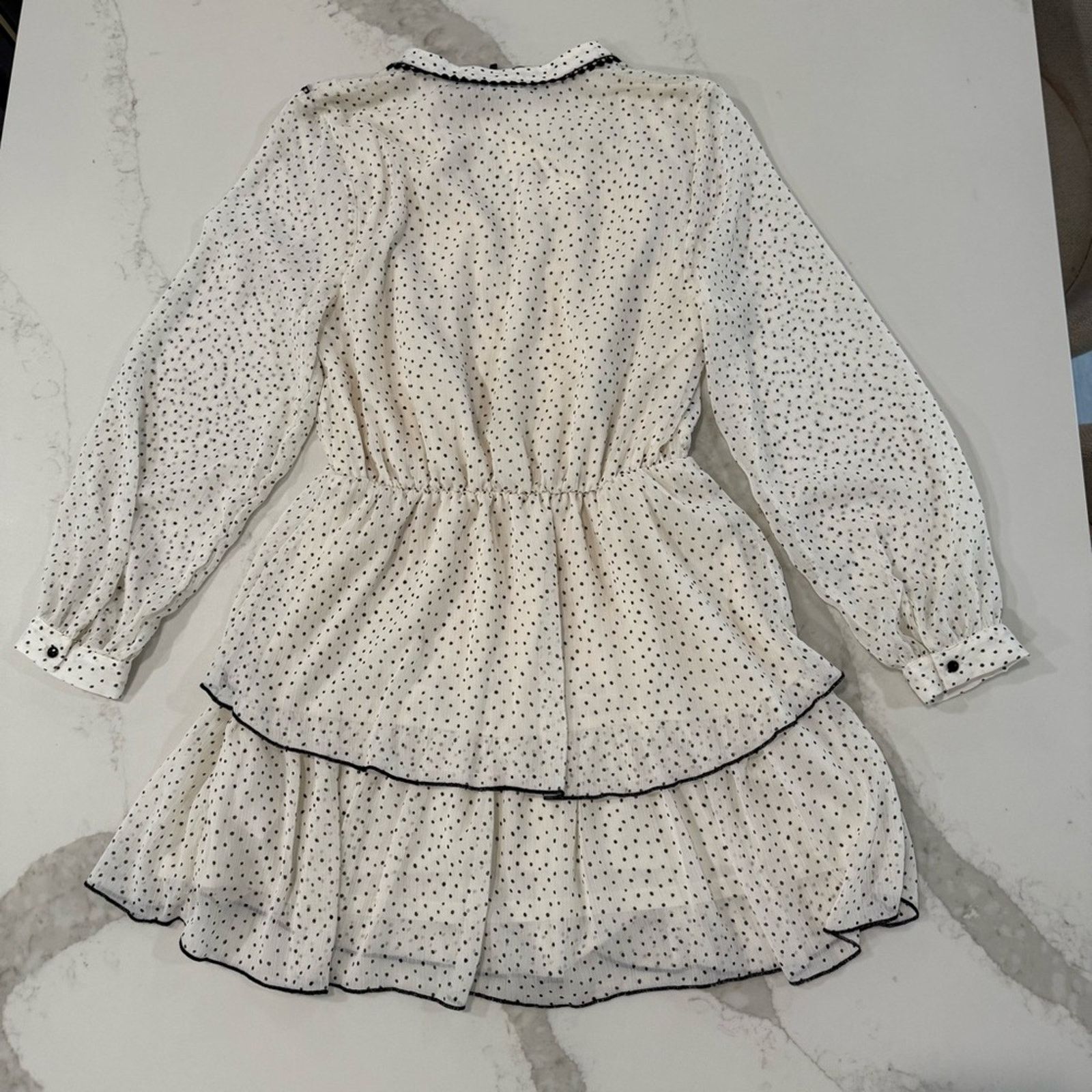 Zara Zara NWT Polka Dot LongSleeve Tiered Mini Dress Womens Small Size S / US 4 / IT 40 - 10 Thumbnail