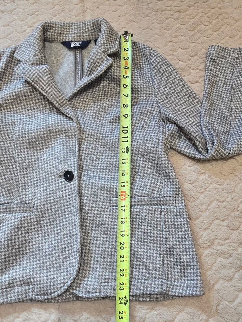 Lands' End Lands' End Gray Houndstooth Knit Classic Preppy Academia Off Size S / US 4 / IT 40 - 4 Thumbnail