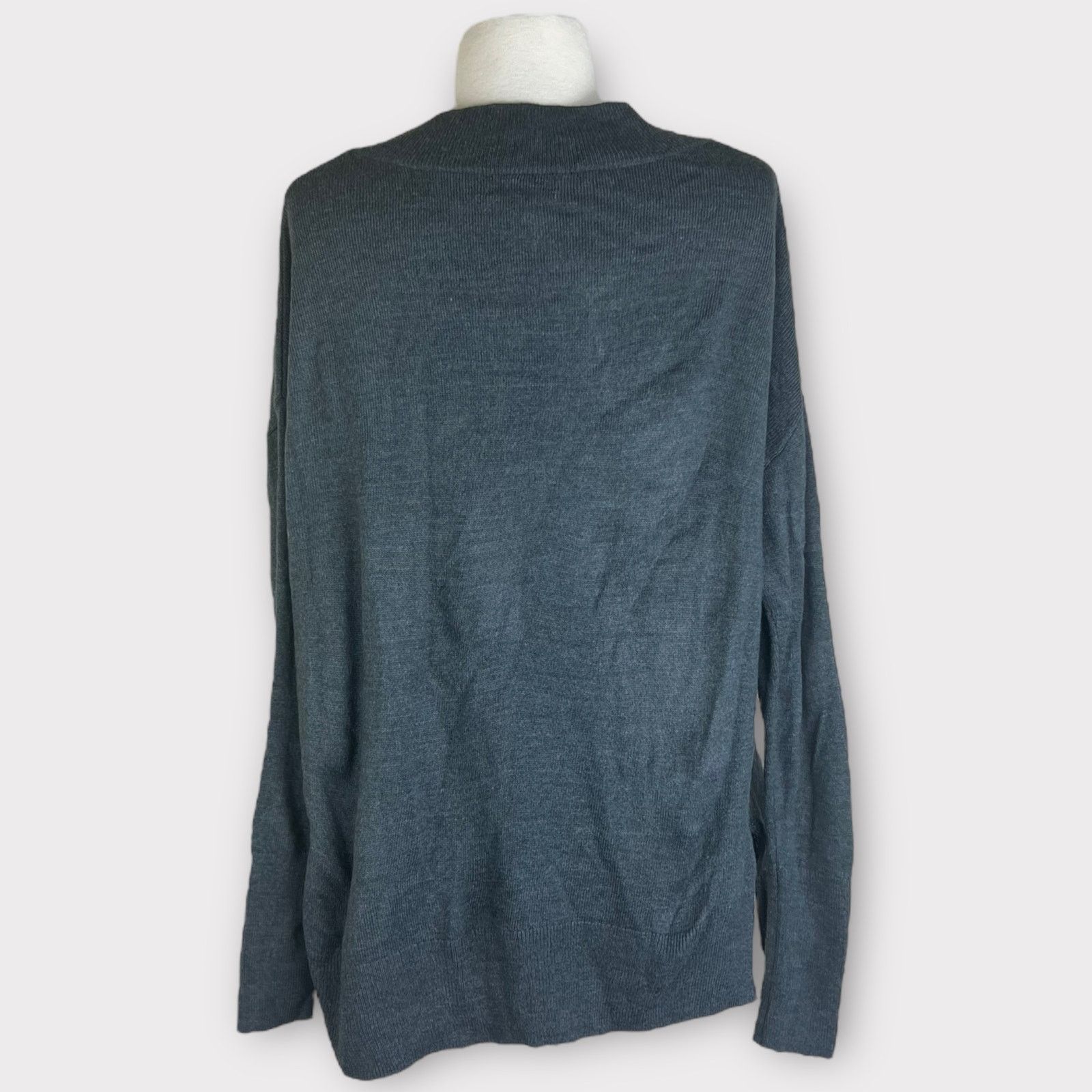 14th & Union 14 & Union | Deep V-Neck Gray Oversized Sweater | Small Size S / US 4 / IT 40 - 3 Thumbnail