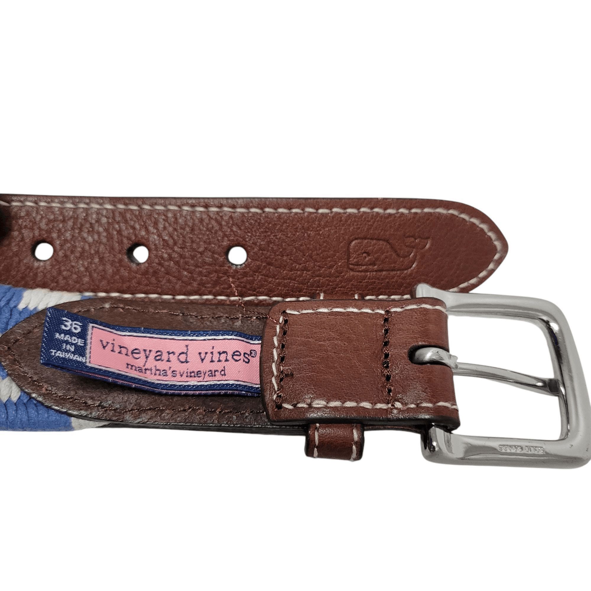 Vineyard Vines Vineyard Vines Men's Braided Elastic Leather Belt Size 36 Size 36 - 5 Thumbnail