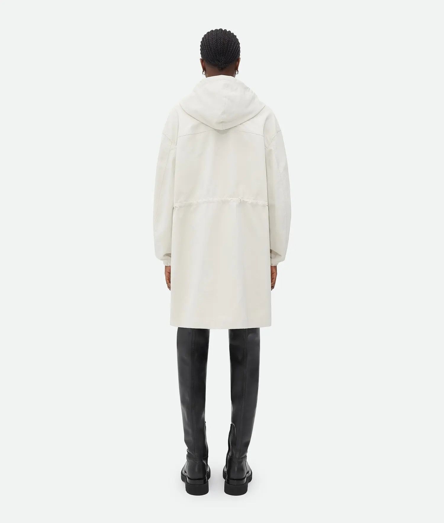 Bottega Veneta o1bcso1str0725 Packable Nylon Parka in White Size L / US 10 / IT 46 - 3 Thumbnail