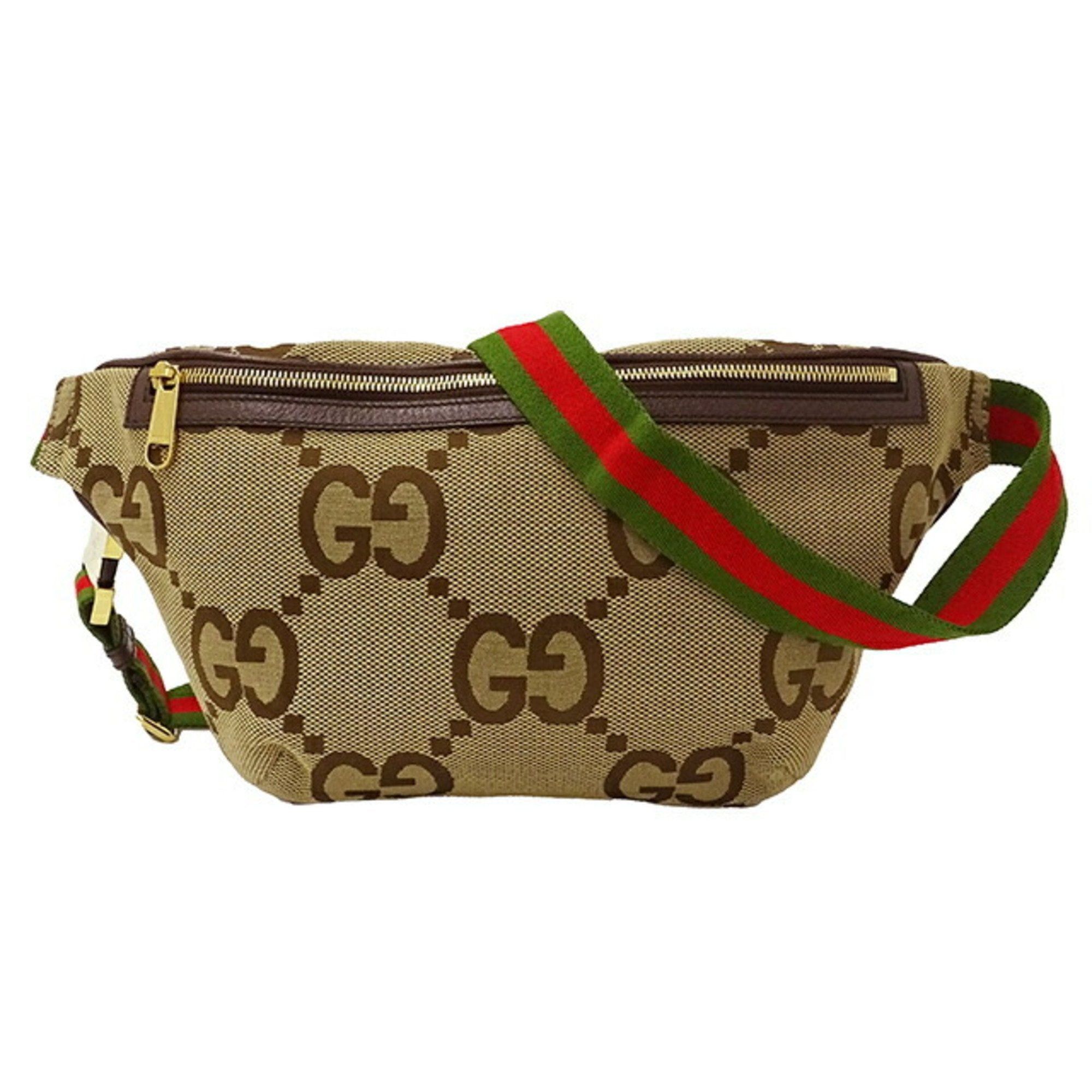 image of Gucci Bag Men's Jumbo GG Shoulder Canvas Camel Ebony 696031 in Black