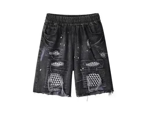Jean 20SS Indigo Union Japan Black Denim Distressed Shorts Size US 33 - 2 Thumbnail
