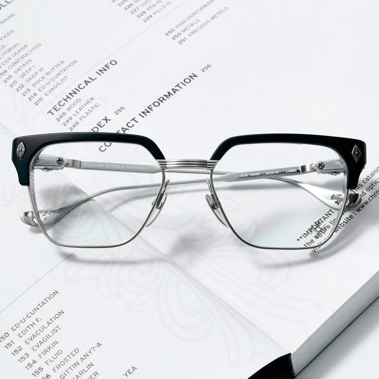 Chrome Hearts CHROME HEARTS LGMA MATTE BLACK/BRUSHED SILVER GLASSES Size ONE SIZE - 6 Thumbnail
