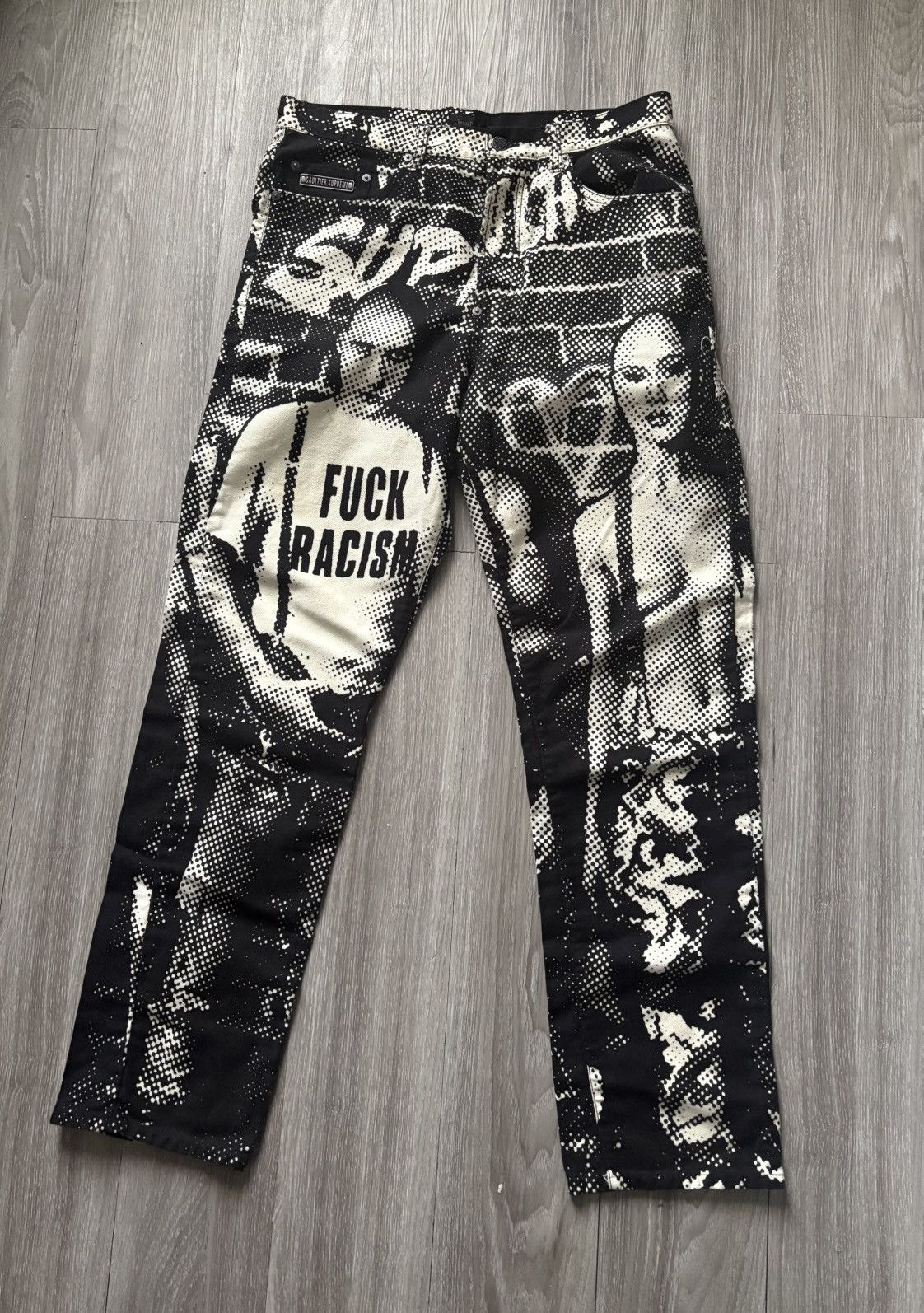 Supreme Jean Paul Gaultier F*** racism jeans