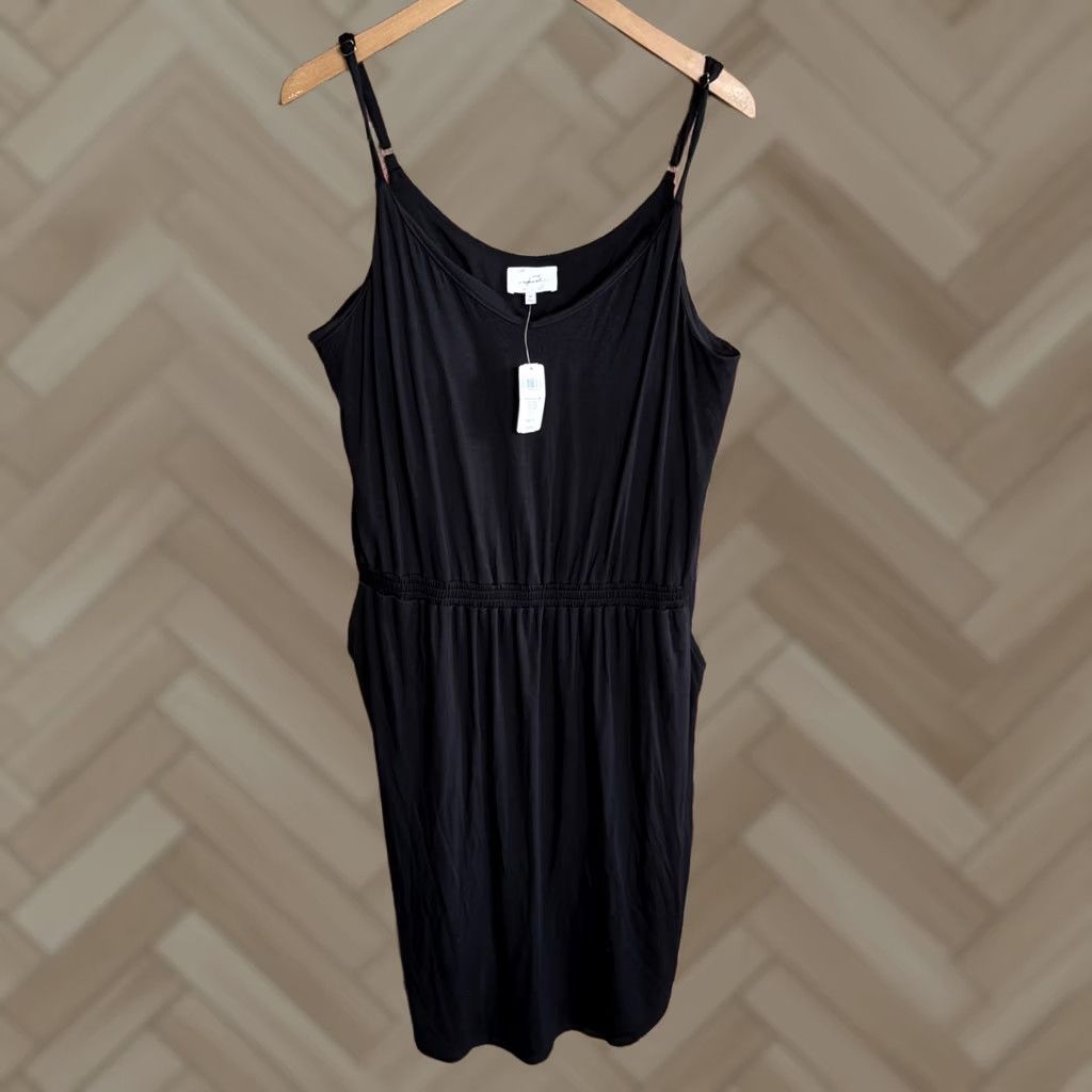 Vintage Soma Women's Short Black Jersey Dress XL, Sheath, Casual, NWT, Dress, Jersey, Black, Short, Paisley Pattern, Summer, Spring, XL, Women, Brand: Soma Size XL / US 12-14 / IT 48-50 - 1 Thumbnail