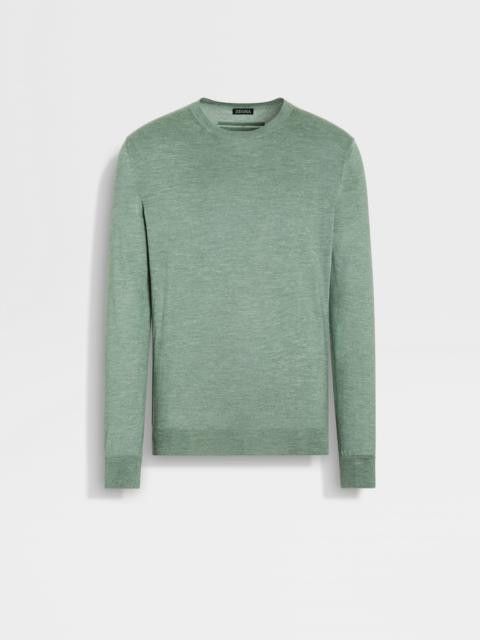 Ermenegildo Zegna o1s1rm0225 RUDF91 Crewneck Sweater in Light Green Size US L / EU 52-54 / 3 - 1 Preview