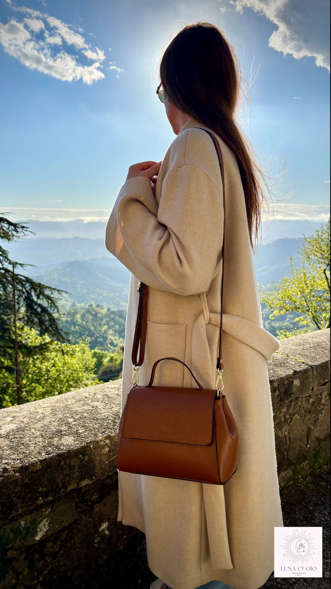 Vera Pelle Elegant Italian Handmade Leather Bag From Florence Size ONE SIZE - 2 Thumbnail