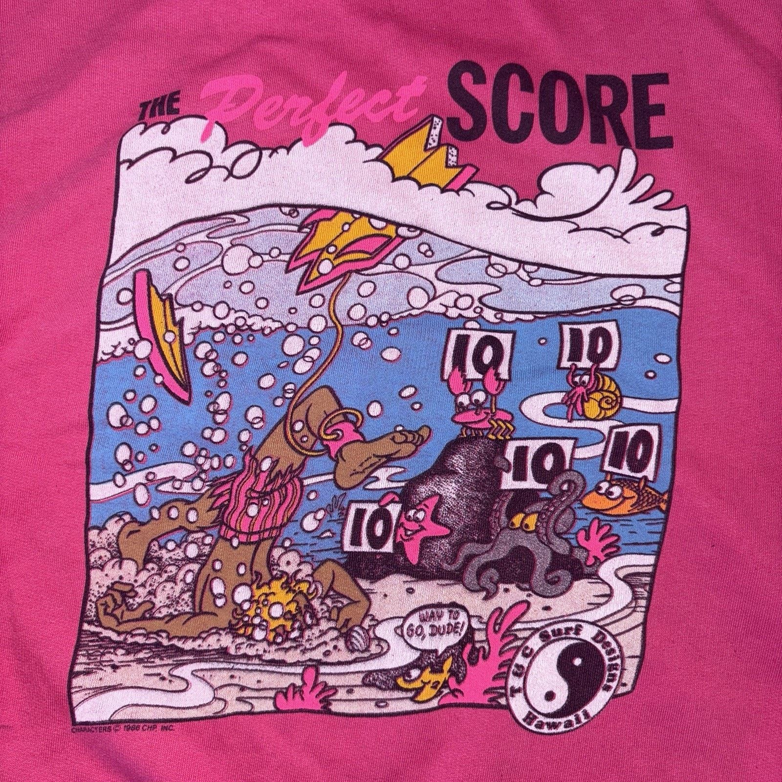 Vintage VTG 80s T&C Surf Designs Hawaii Distressed The Perfect Score Size US L / EU 52-54 / 3 - 9 Thumbnail