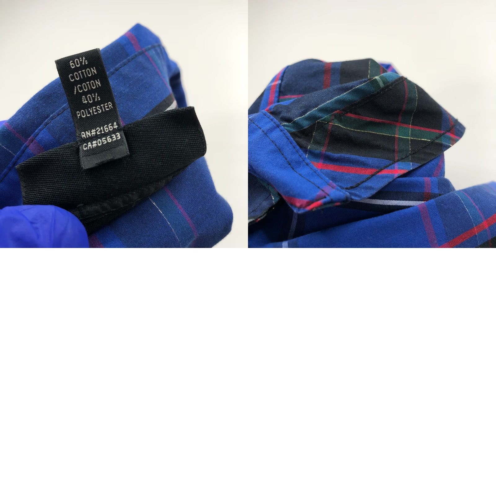 Vintage Foxcroft Plaid Shirt Blue 24W Long Sleeve Button-Up Womens Plus Shaped Wrinkle Free Casual Ready to Wear Size 4XL / US 24-26 - 9 Thumbnail