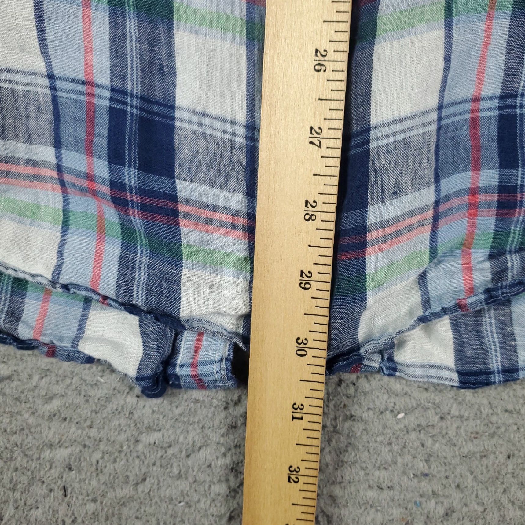 Vineyard Vines Vineyard Vines Shirt Mens XL Blue Plaid Linen Slim Fit Button-Up Long Sleeve Size US XL / EU 56 / 4 - 5 Thumbnail