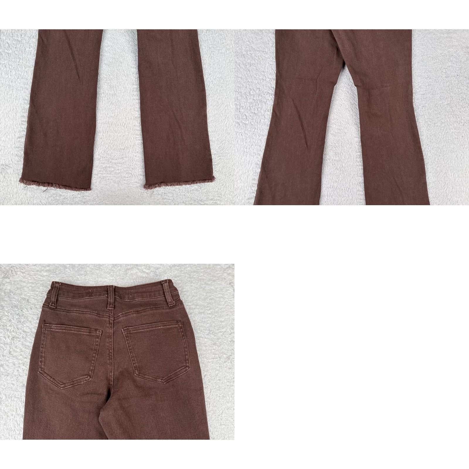 Vintage Tinseltown Jeans Junior 1 Brown Denim Flared Patch Work Raw Hem Cotton 23x29 Jeans Women 90s Vintage Mens Women Girls Size 25" / US 0 / IT 36 - 10 Thumbnail