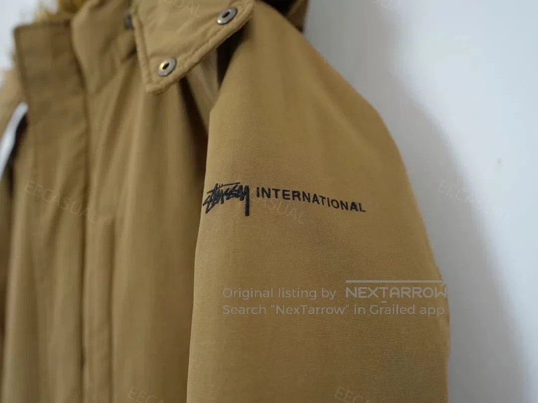 Stussy Stussy Brown Hooded Down Jacket. Size US L / EU 52-54 / 3 - 6 Thumbnail