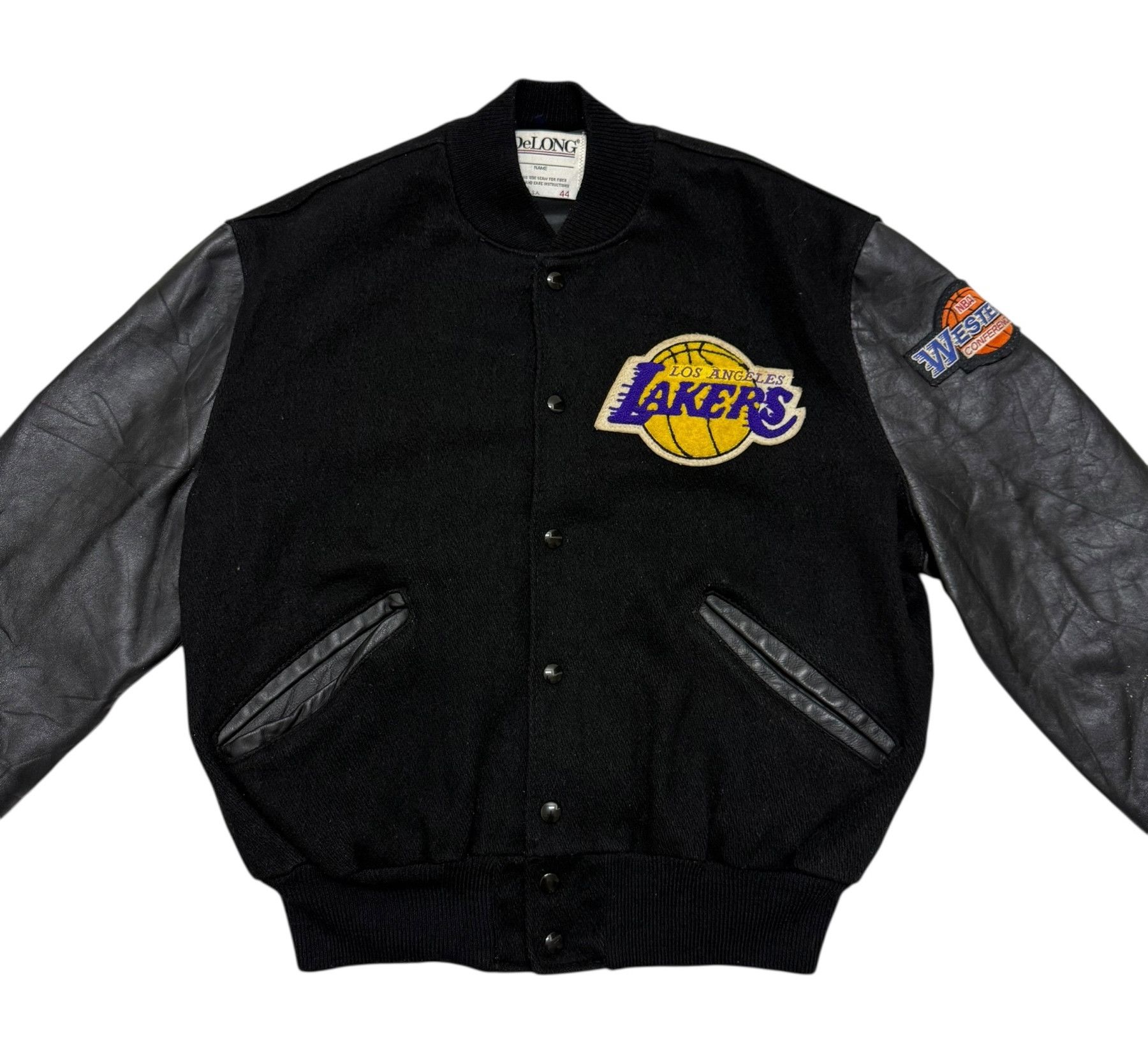 Delong Delong Lakers Big Logo Leather Wool Varsity Jacket Size US L / EU 52-54 / 3 - 8 Thumbnail