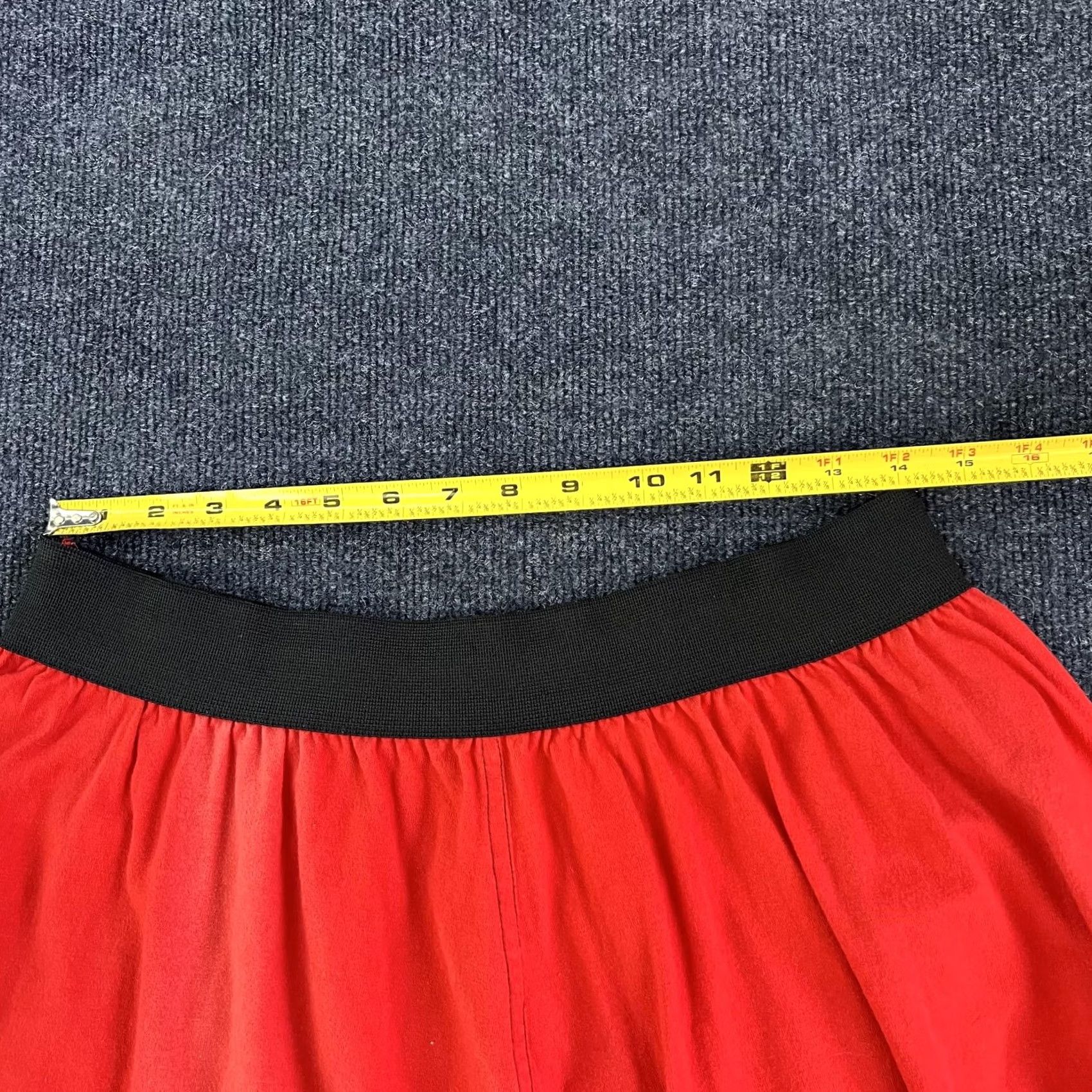 Vintage VINTAGE River Stone Skirt Womens Medium Red Cotton Skater Mini Elastic Waist Size 32" / US 10 / IT 46 - 6 Thumbnail