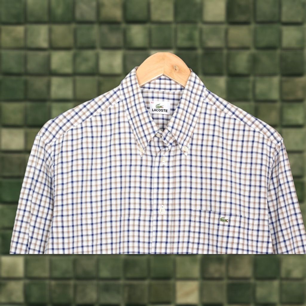 Lacoste LACOSTE Oxford Shirt Men XL Long Sleeve Button-Up Check Multicoloured 40 Size 40 Regular Eight? Size US L / EU 52-54 / 3 - 1 Thumbnail