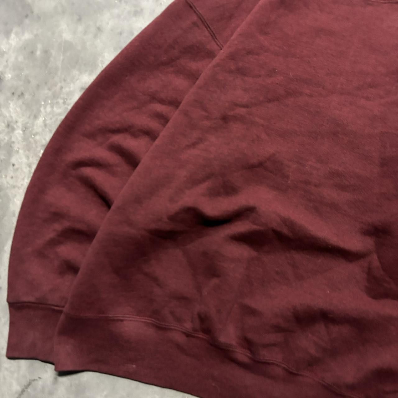 Russell Athletic × Vintage Crazy Vintage 90s Maroon Red Blank Russell Style Essential Crewneck! Size US L / EU 52-54 / 3 - 3 Thumbnail