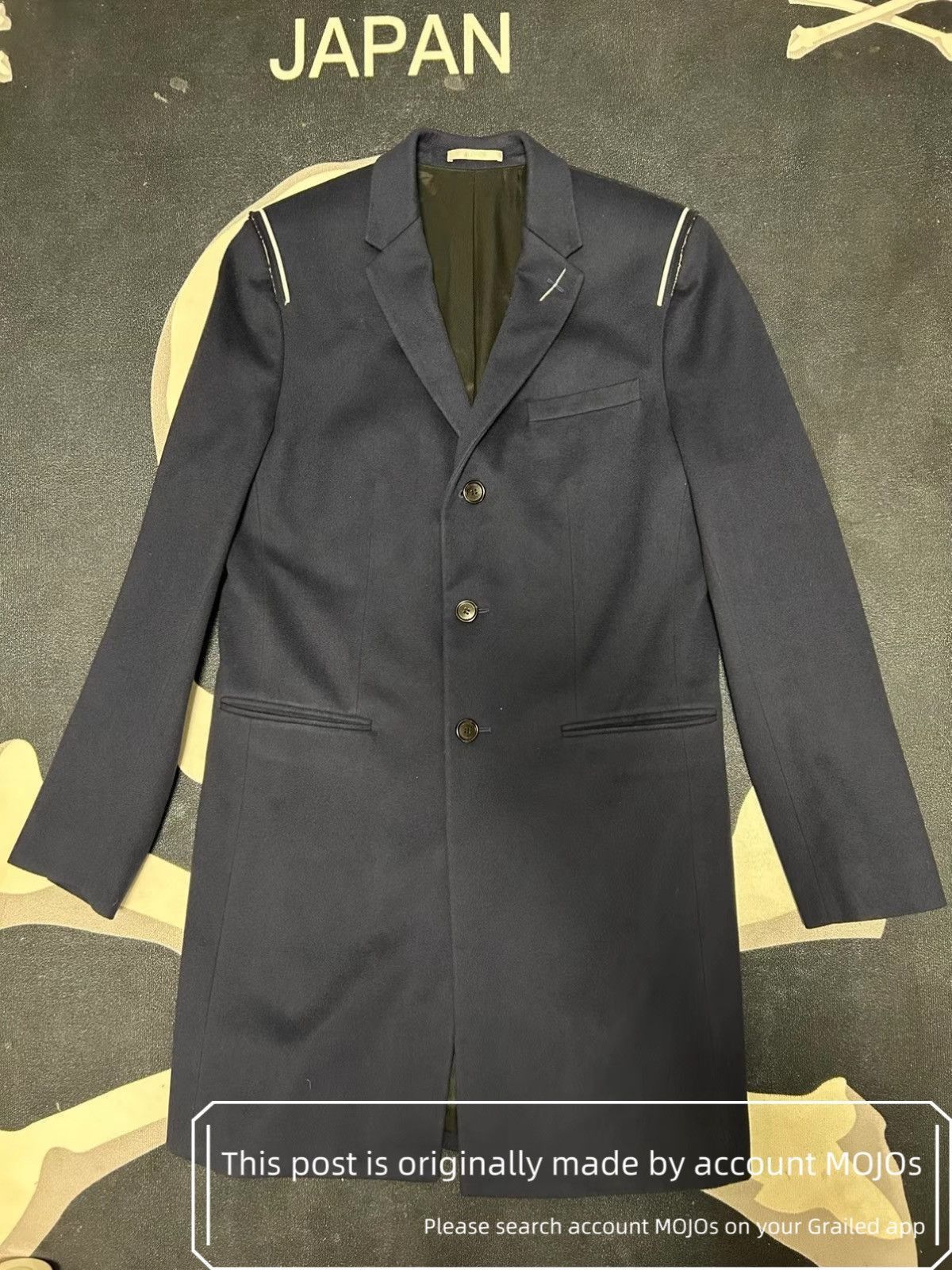 Dior Sz 46 Dior Distressed Patches Wool Coat mojos1051 Size US S / EU 44-46 / 1 - 1 Thumbnail