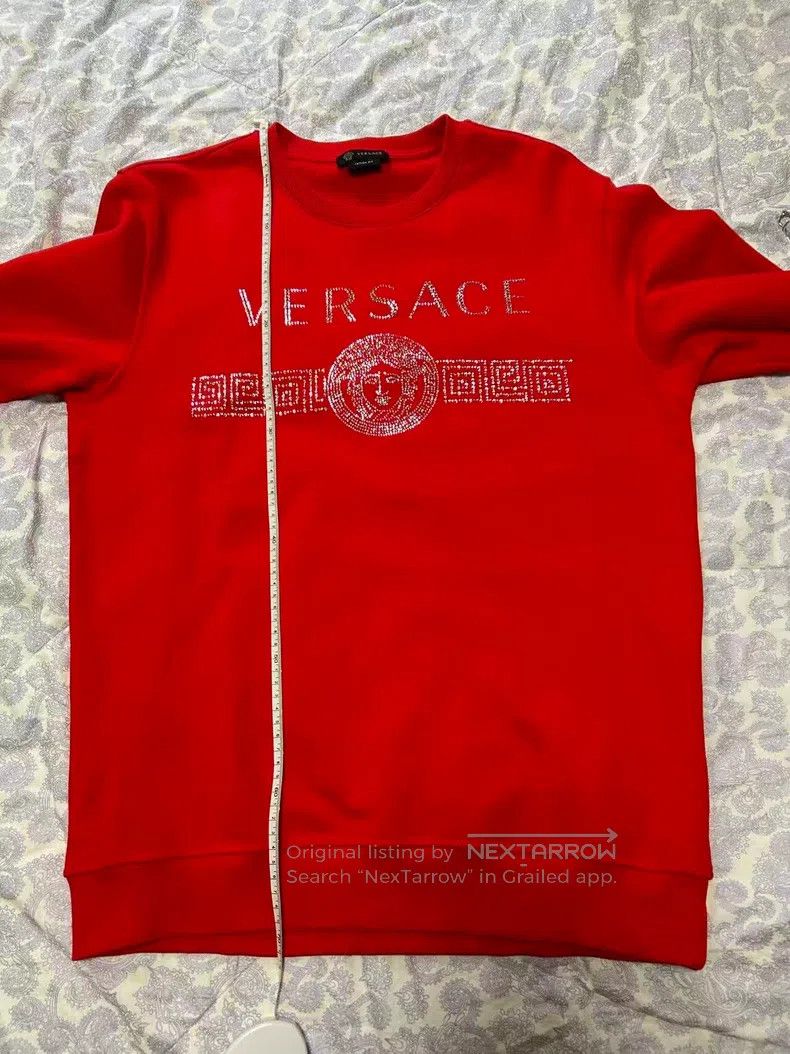 Versace Versace Red diamond-encrusted sweatshirt Size US XL / EU 56 / 4 - 6 Thumbnail
