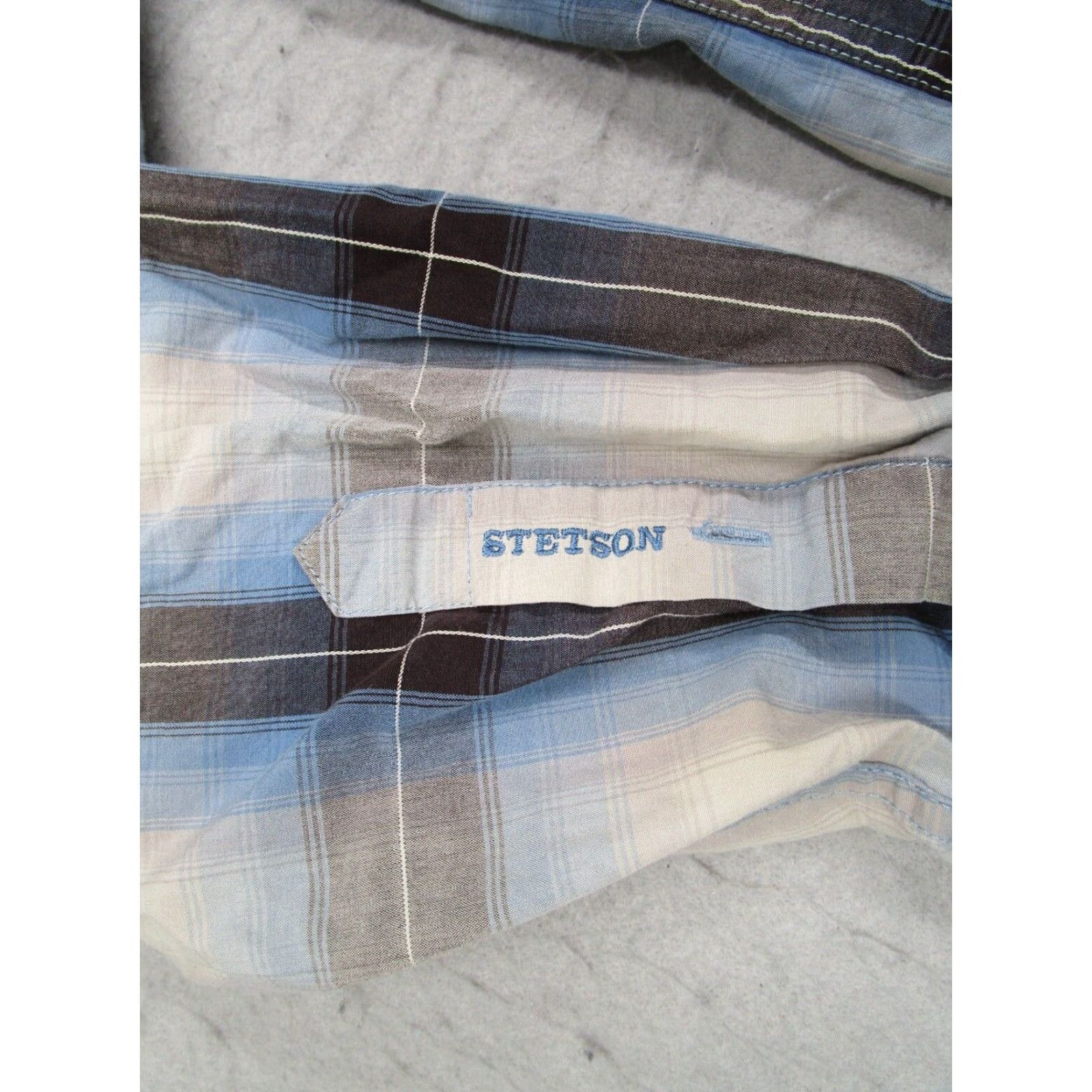 Stetson VINTAGE Stetson Shirt Men Large Gray Button Up Workwear Long Sleeve Rancher Rodeo Work Size US L / EU 52-54 / 3 - 4 Thumbnail