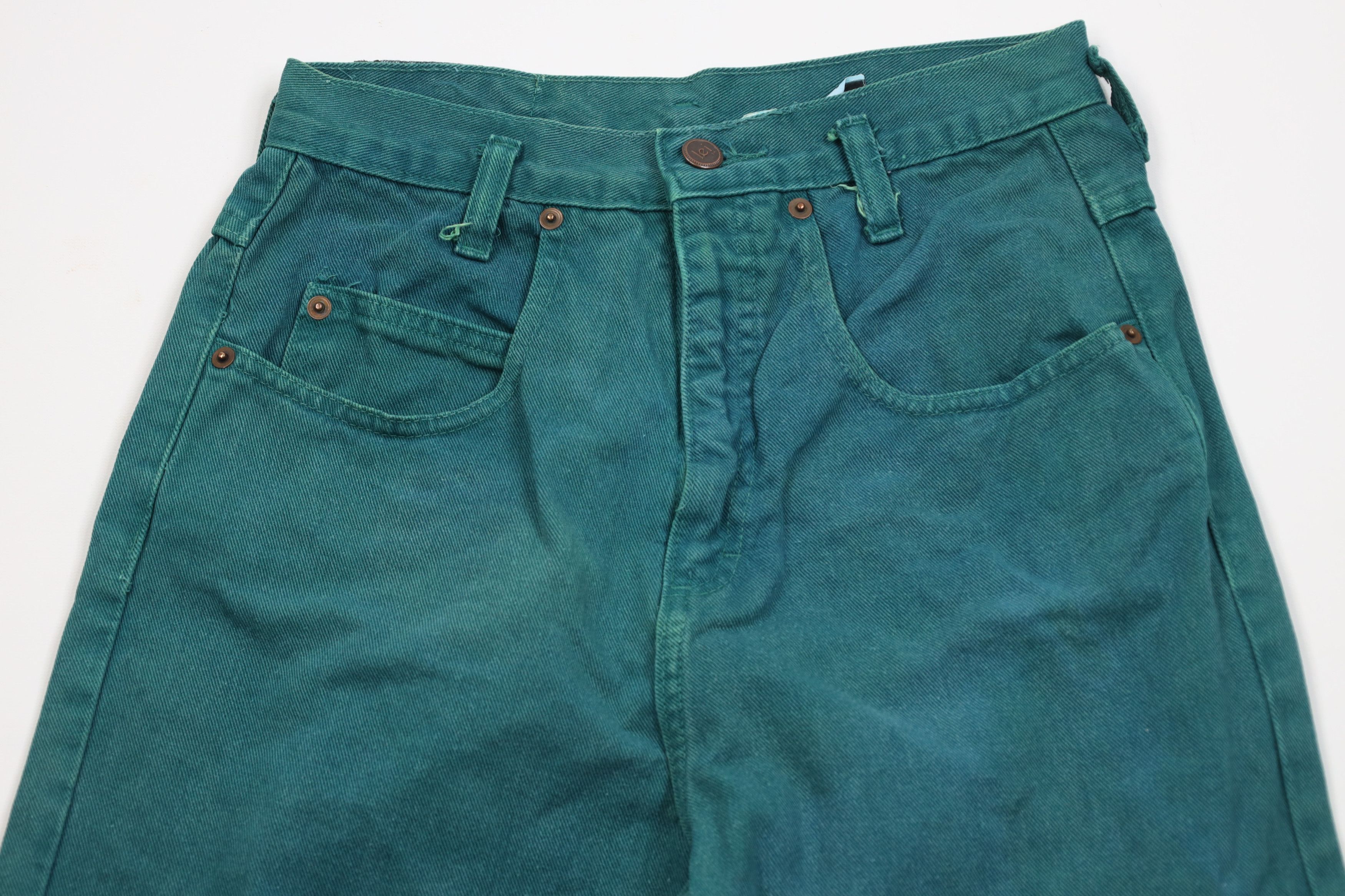 Vintage Vintage 90s Streetwear Relaxed Straight Leg Jeans Green Size 25" / US 0 / IT 36 - 2 Thumbnail