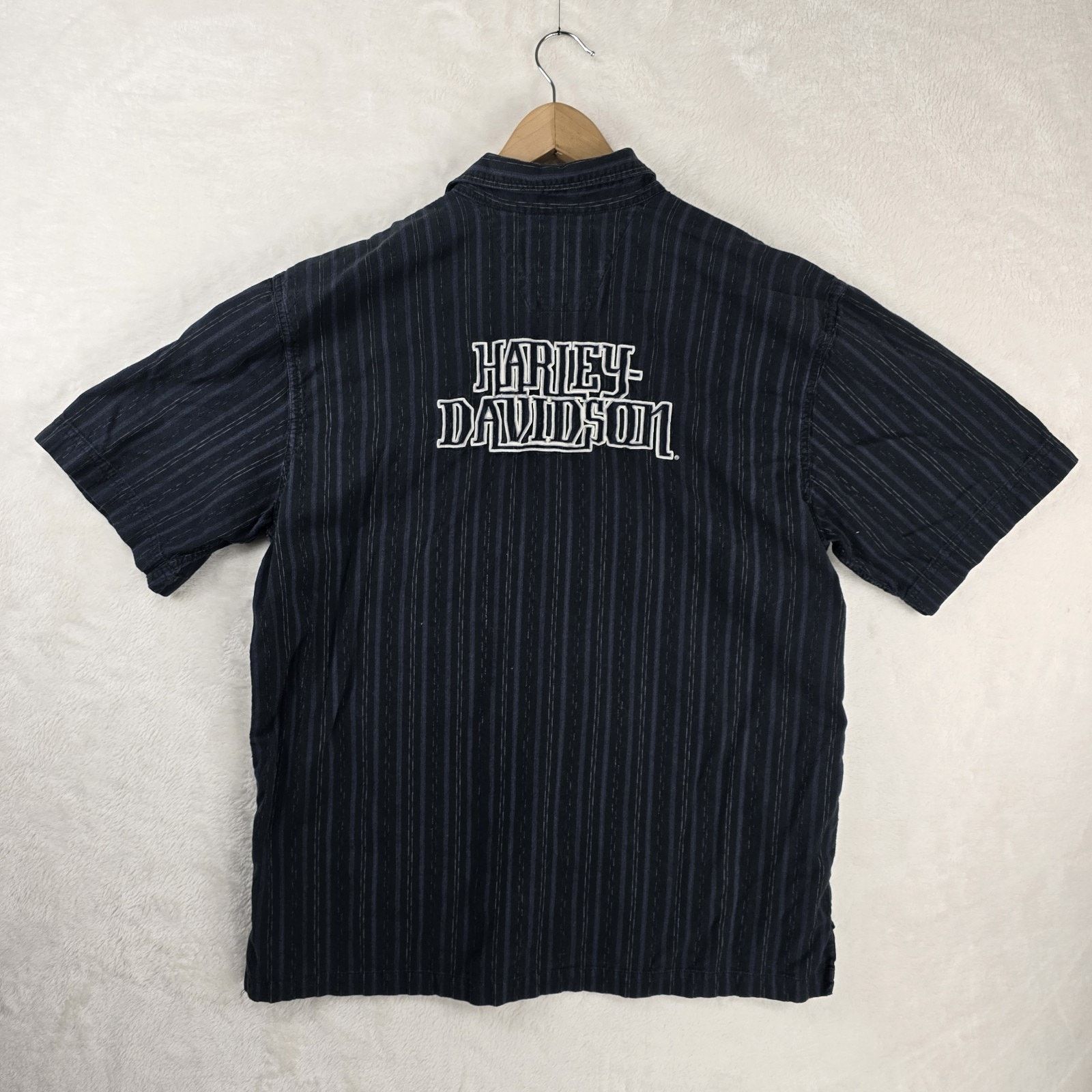 Harley Davidson Harley Davidson Button Up Shirt Mens XL Black Striped Biker Size US XL / EU 56 / 4 - 9 Thumbnail