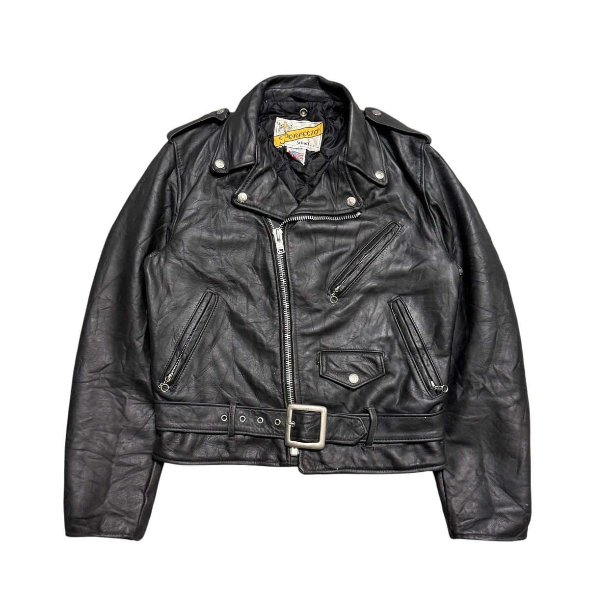 Schott Vintage 80s Schott Perfecto 618 Double Colar Leather Jacket Size US S / EU 44-46 / 1 - 2 Thumbnail