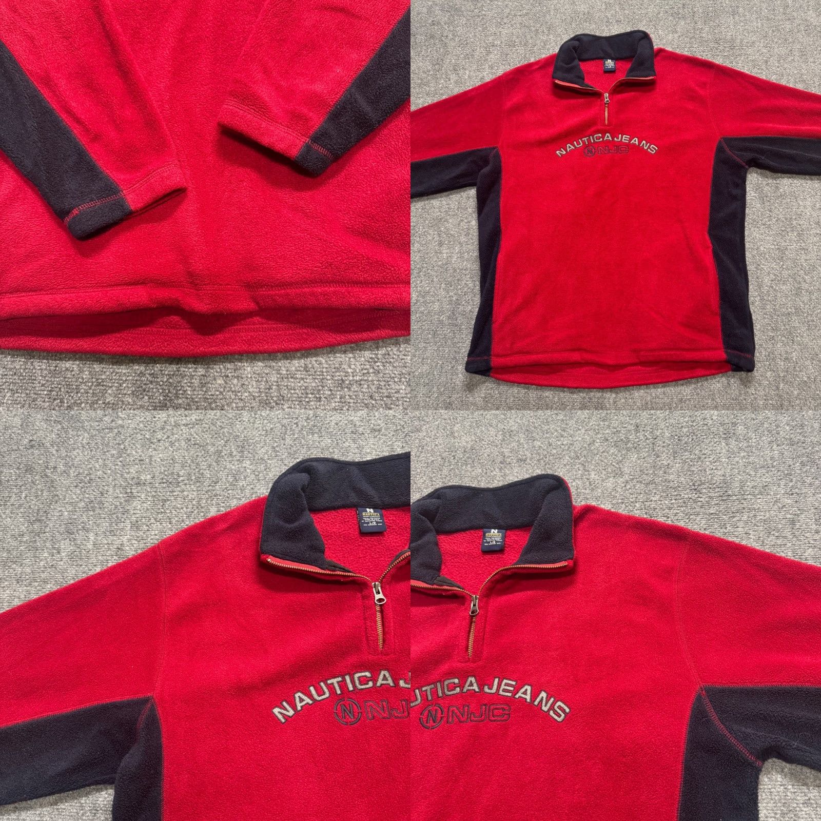 Nautica VINTAGE Nautica Sweatshirt Pullover 90s Red Men's Large L USA Made 1/4 Zip Fleece Size US L / EU 52-54 / 3 - 8 Thumbnail