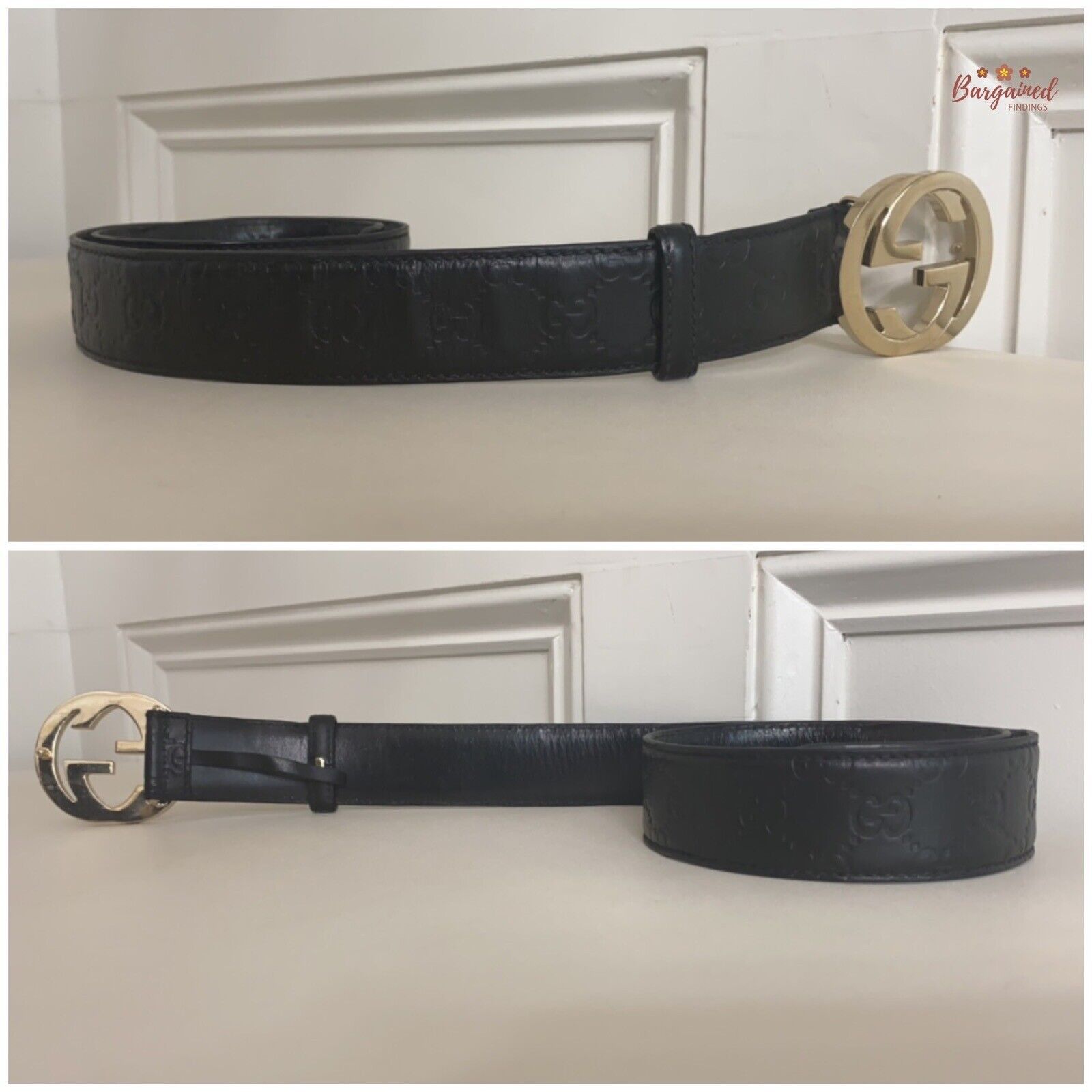 Gucci Gucci Black Guccissima Leather Gold G Buckle Belt Size 28 - 3 Thumbnail