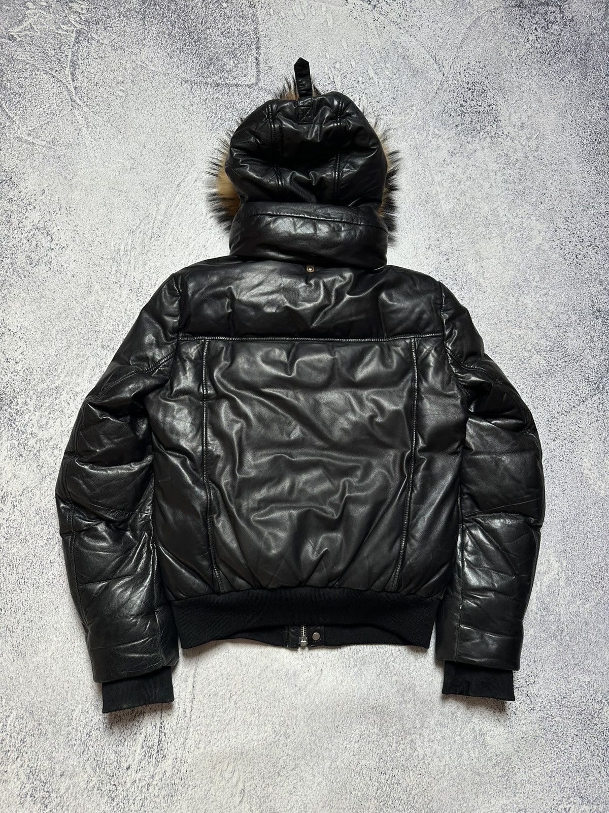 Mackage Mackage Glen Leather Bomber With Hooded Bib And Fur Trim Size US M / EU 48-50 / 2 - 4 Thumbnail
