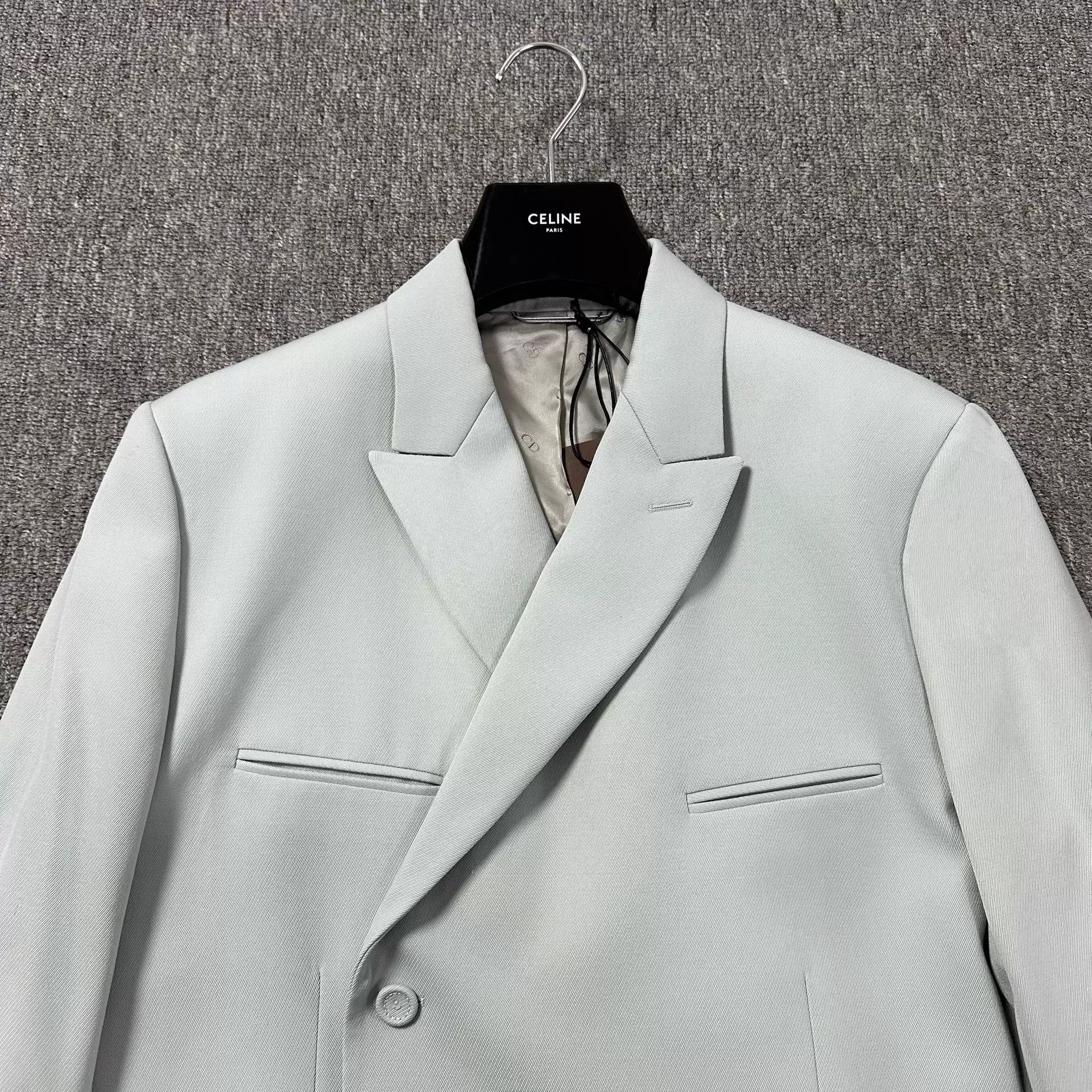 Dior Dior Man Muted Blue Asymmetric Wool Blazer Size 52 Size 50L - 2 Thumbnail