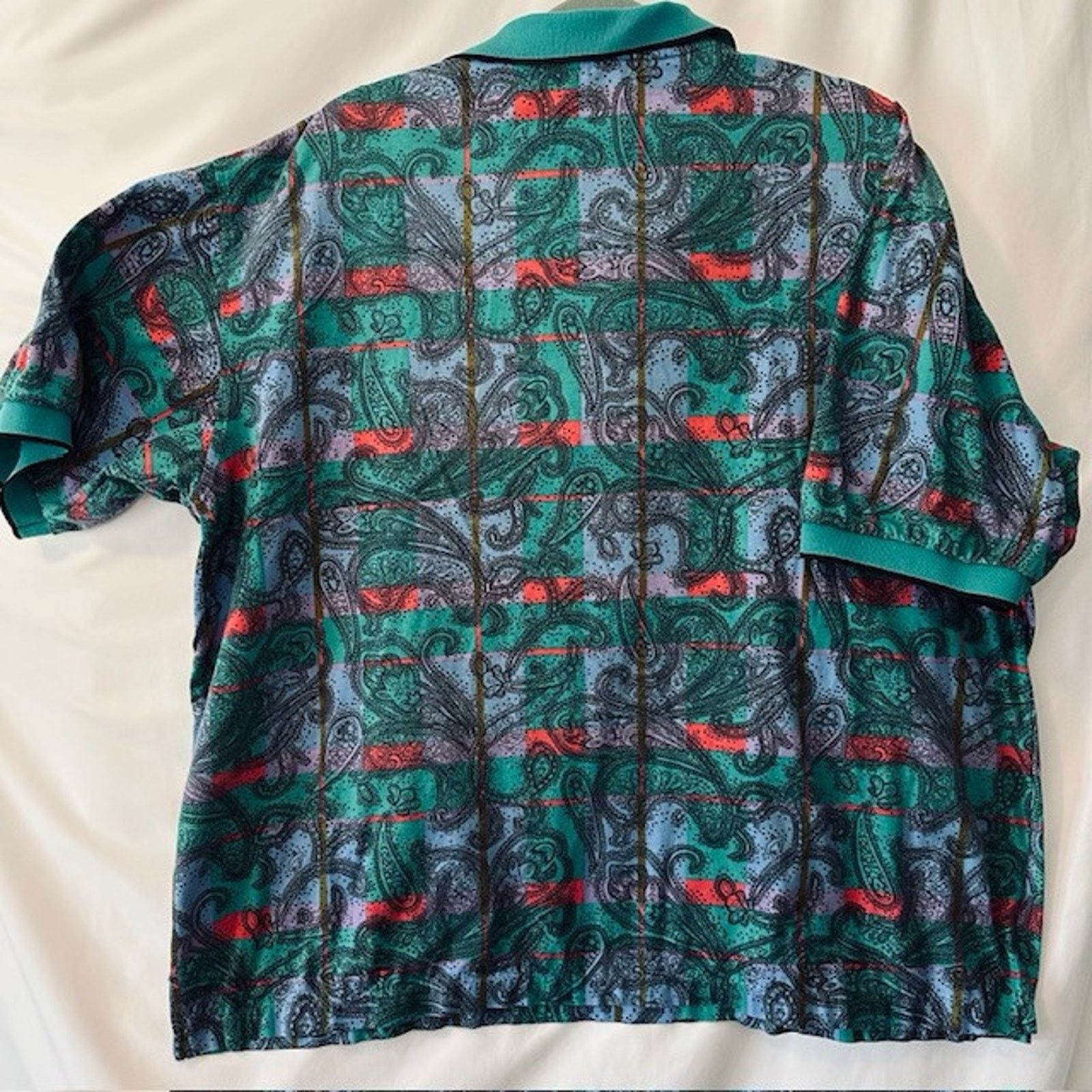 Other Nicklaus (Jack)Golf Shirt Polo 2XL Paisley Green/Blue/Orange Size US XXL / EU 58 / 5 - 6 Thumbnail
