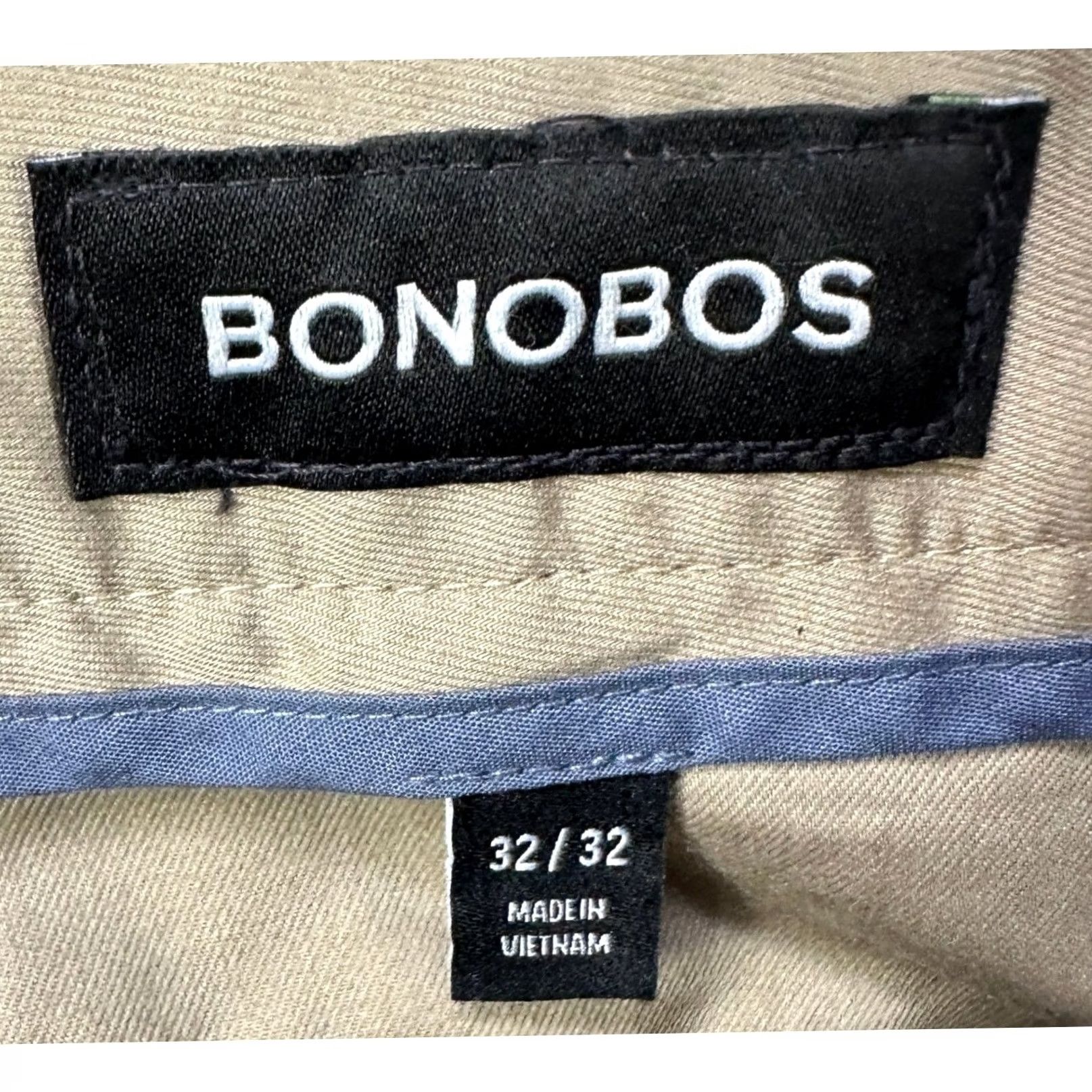 Bonobos Bonobos Wednesday Pants Khaki Mens 32x32 Beige Slim Flat Front Stretch Pockets Casual Outdoor Regular Waist 32 Inseam 32 Men Size US 32 / EU 48 - 4 Thumbnail
