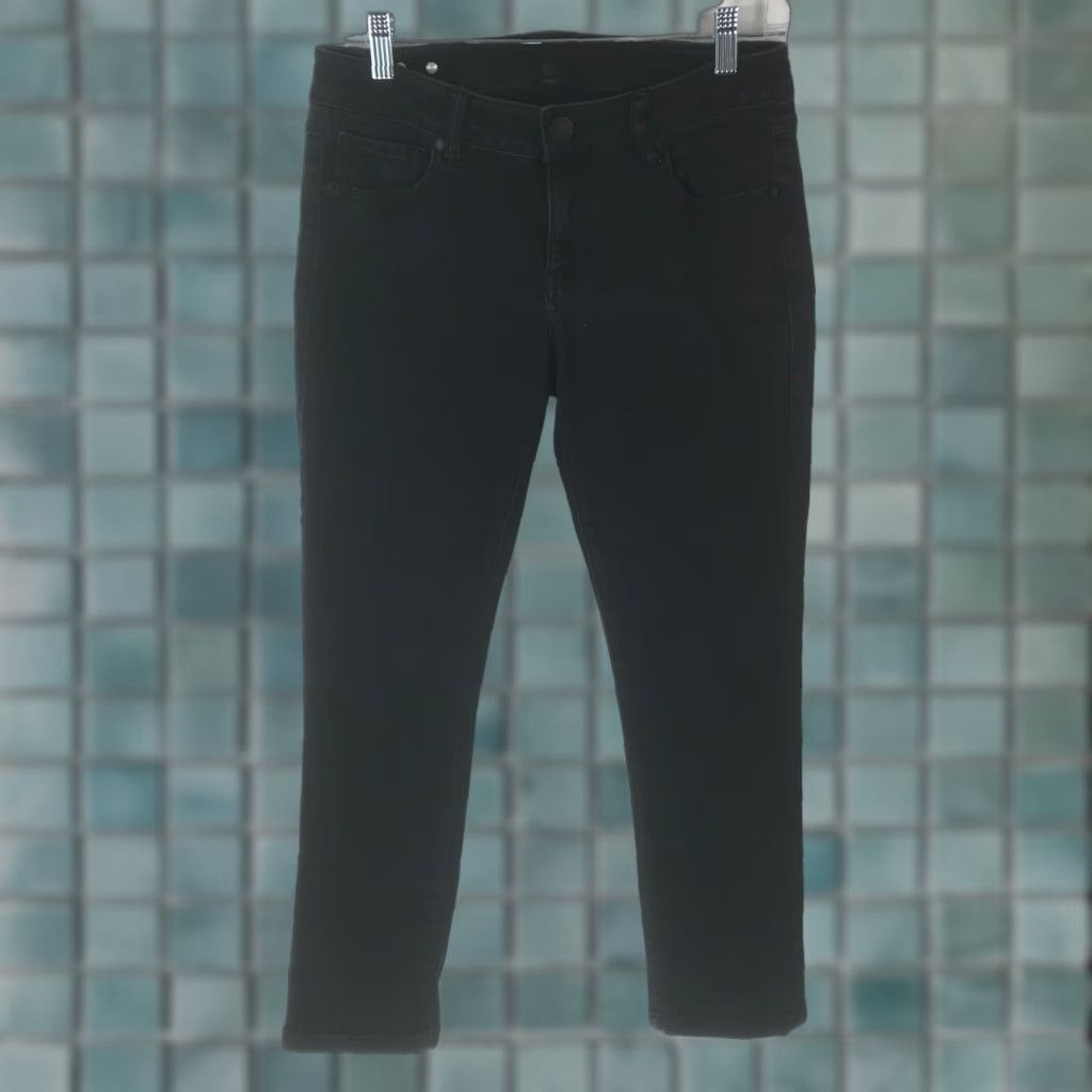 Denime NB Womens Jeans Straight Low Rise Regular Fit Black Denim Size 8 Size 30" / US 8 / IT 44 - 1 Thumbnail